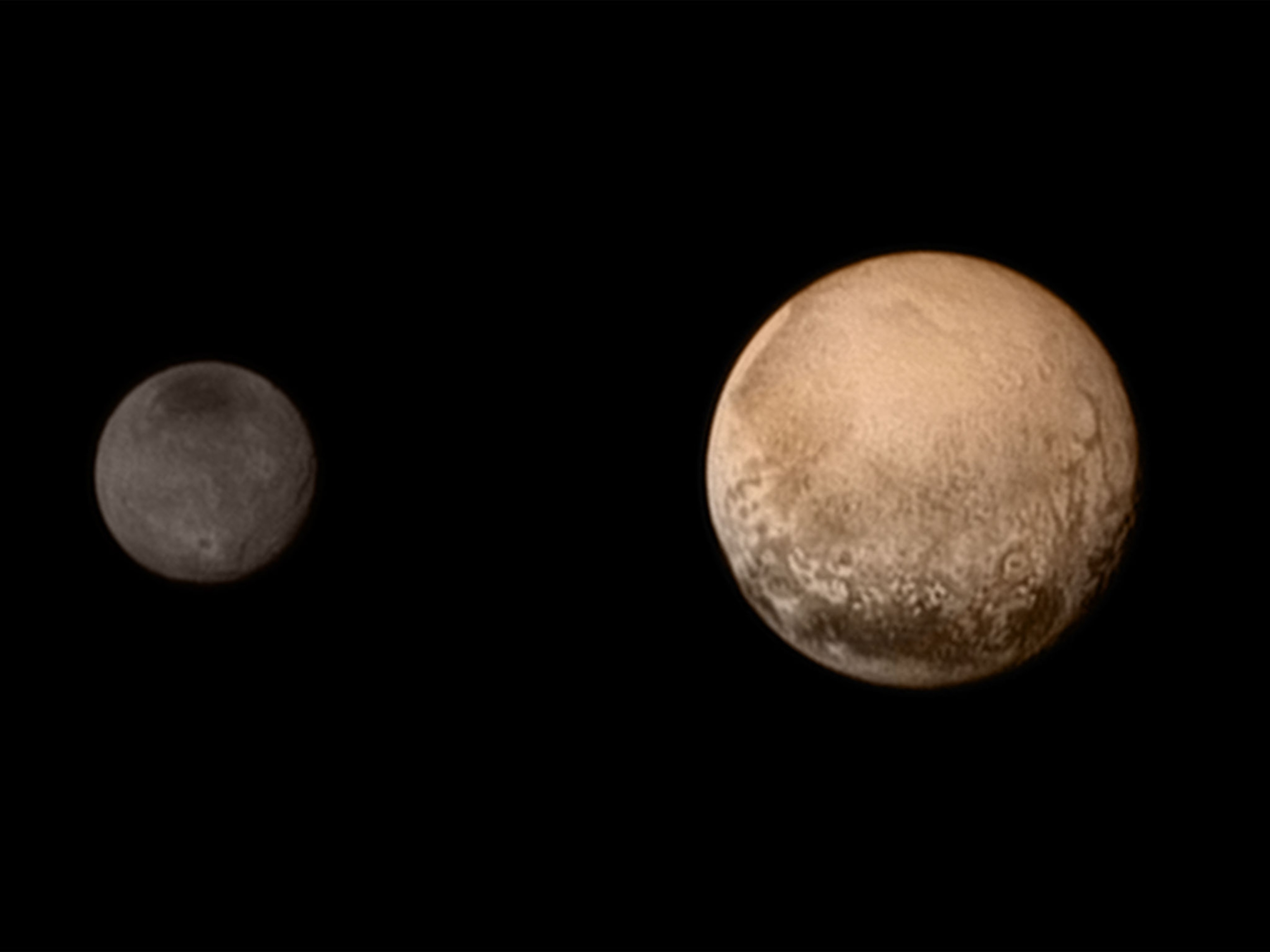 Pluto and Charon on July 11, 2015