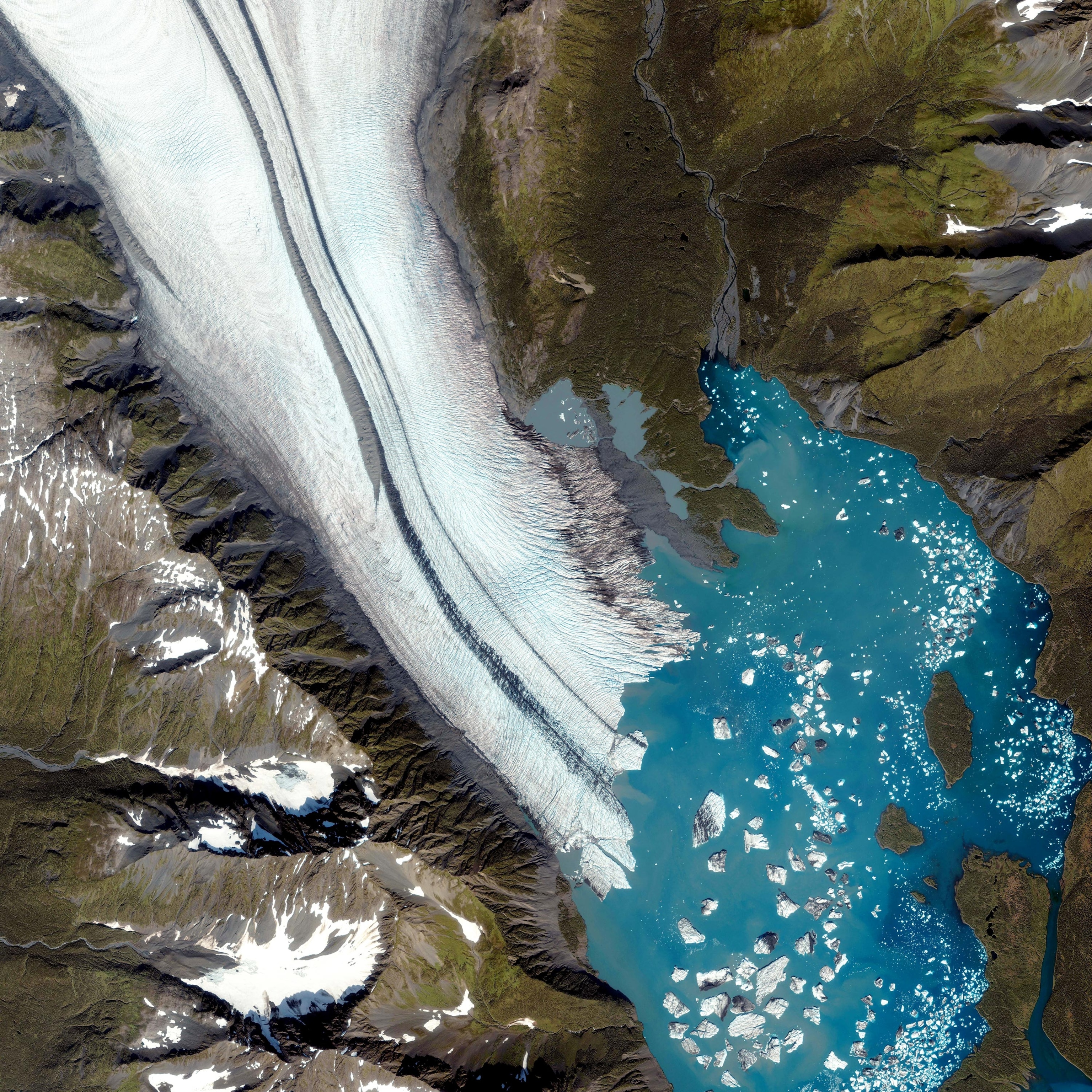 Bear Glacier in Katmai National Park taken by a satellite