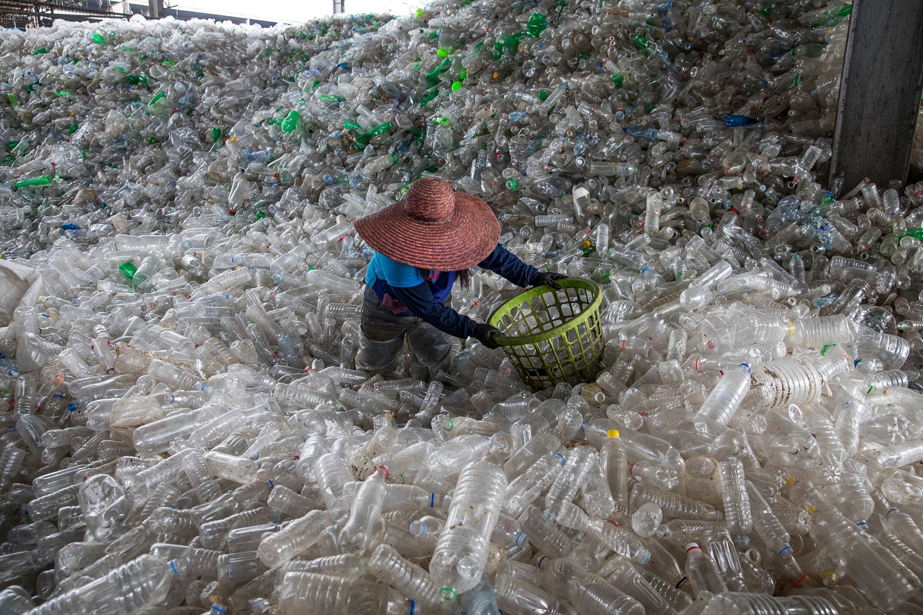 a facility full of plastic bottles