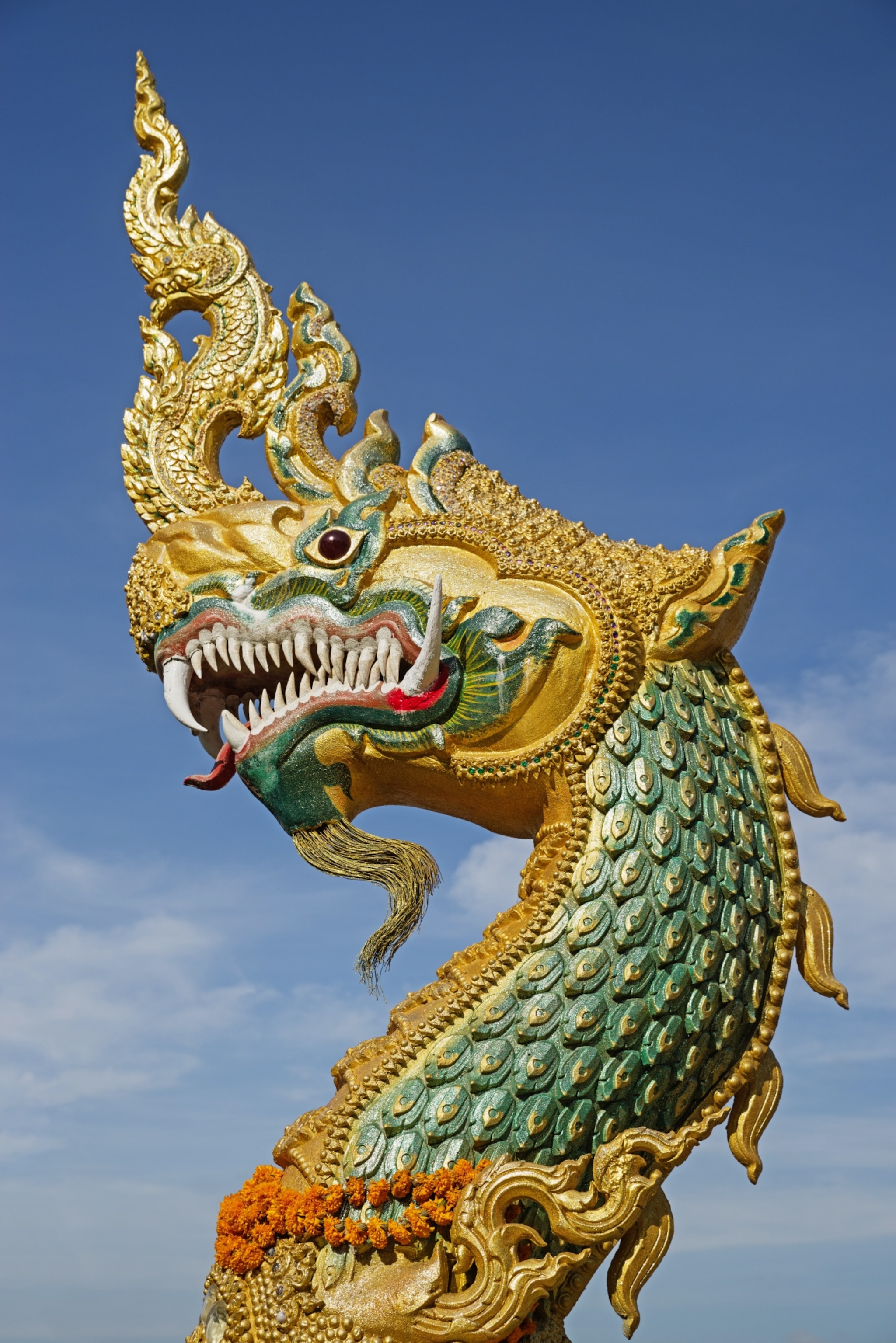 Snake head of a naga statue\