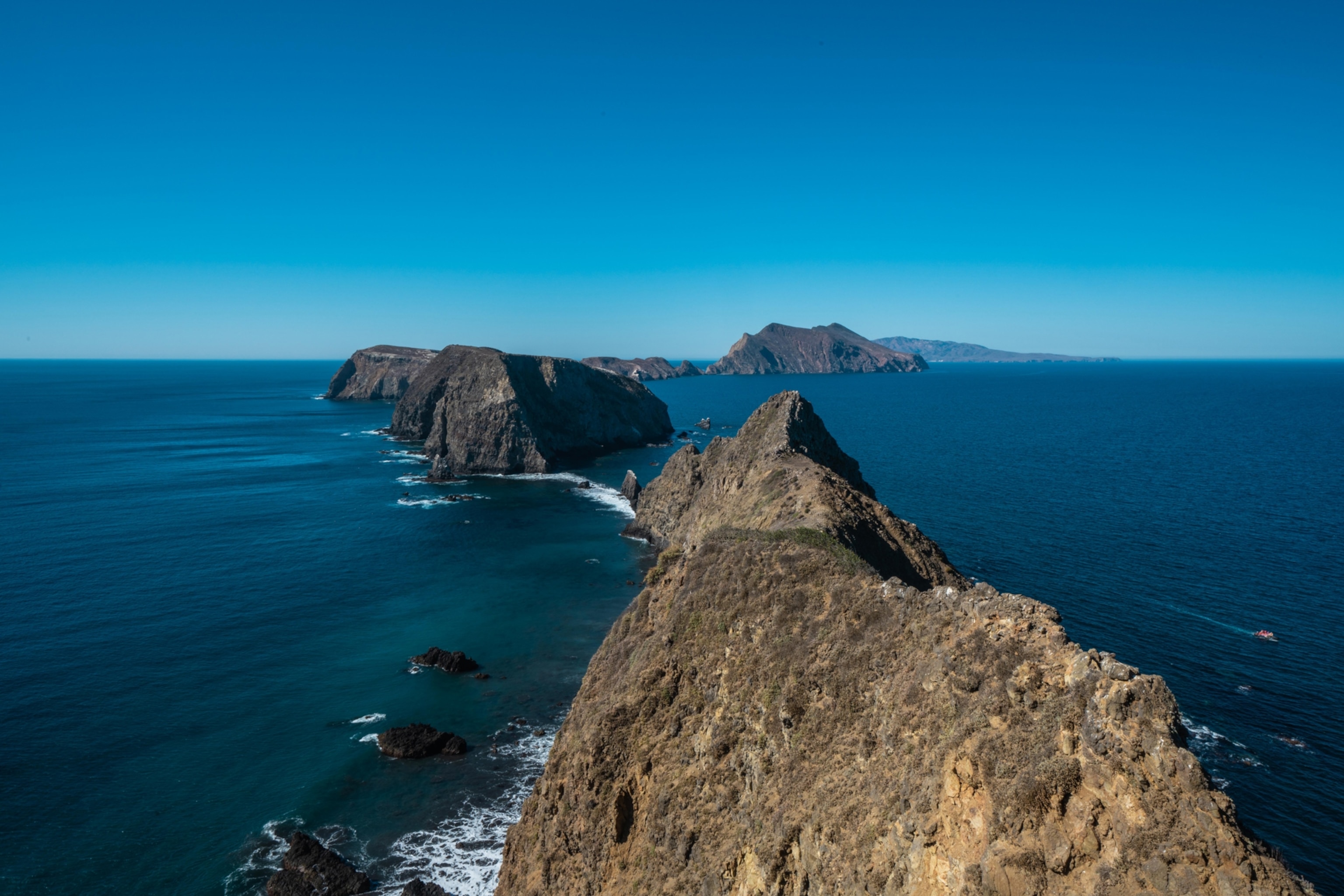 a chain on islands of Channel Islands National Park surrounded by ocean water