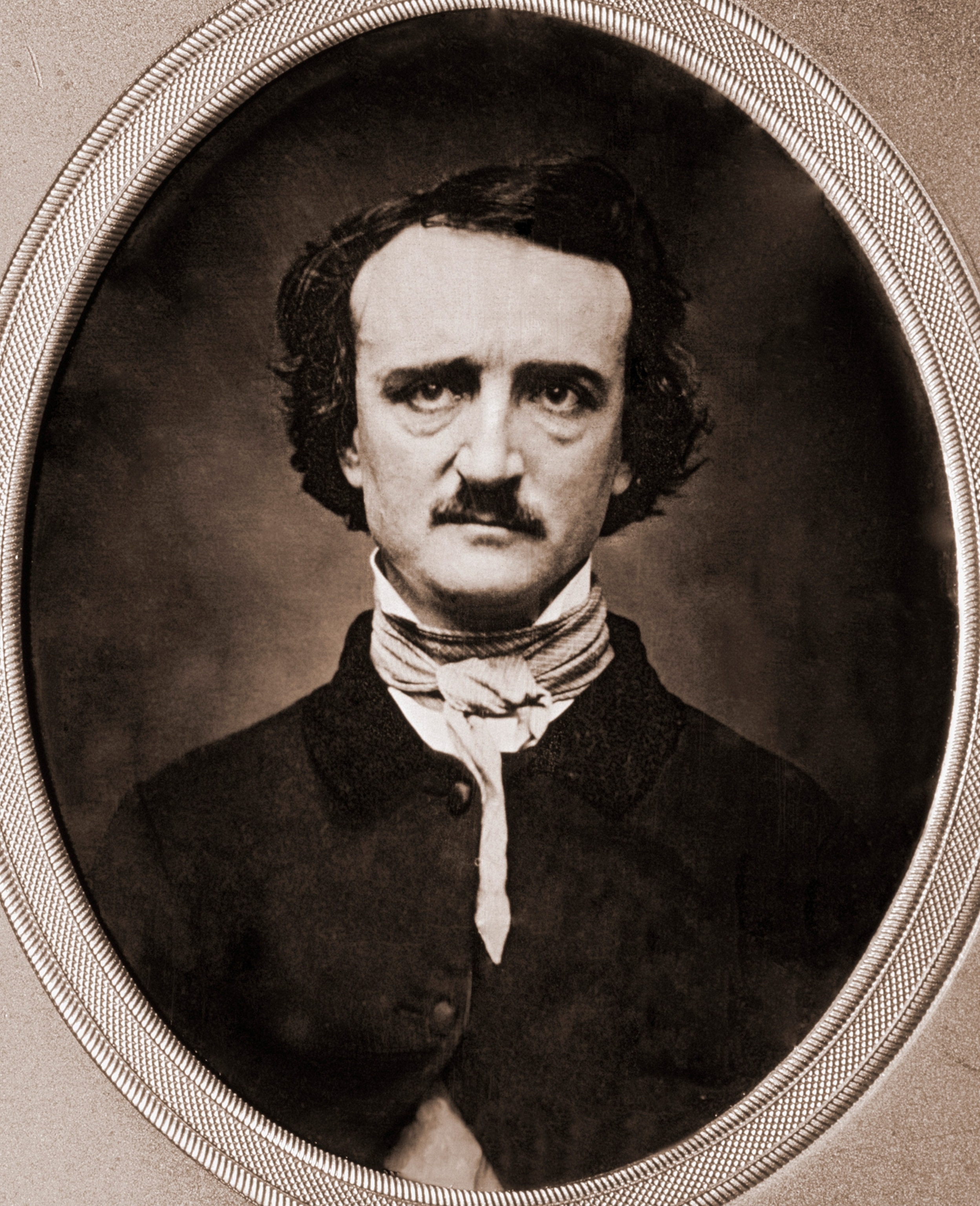 A daguerreotype of Edgar Allan Poe.