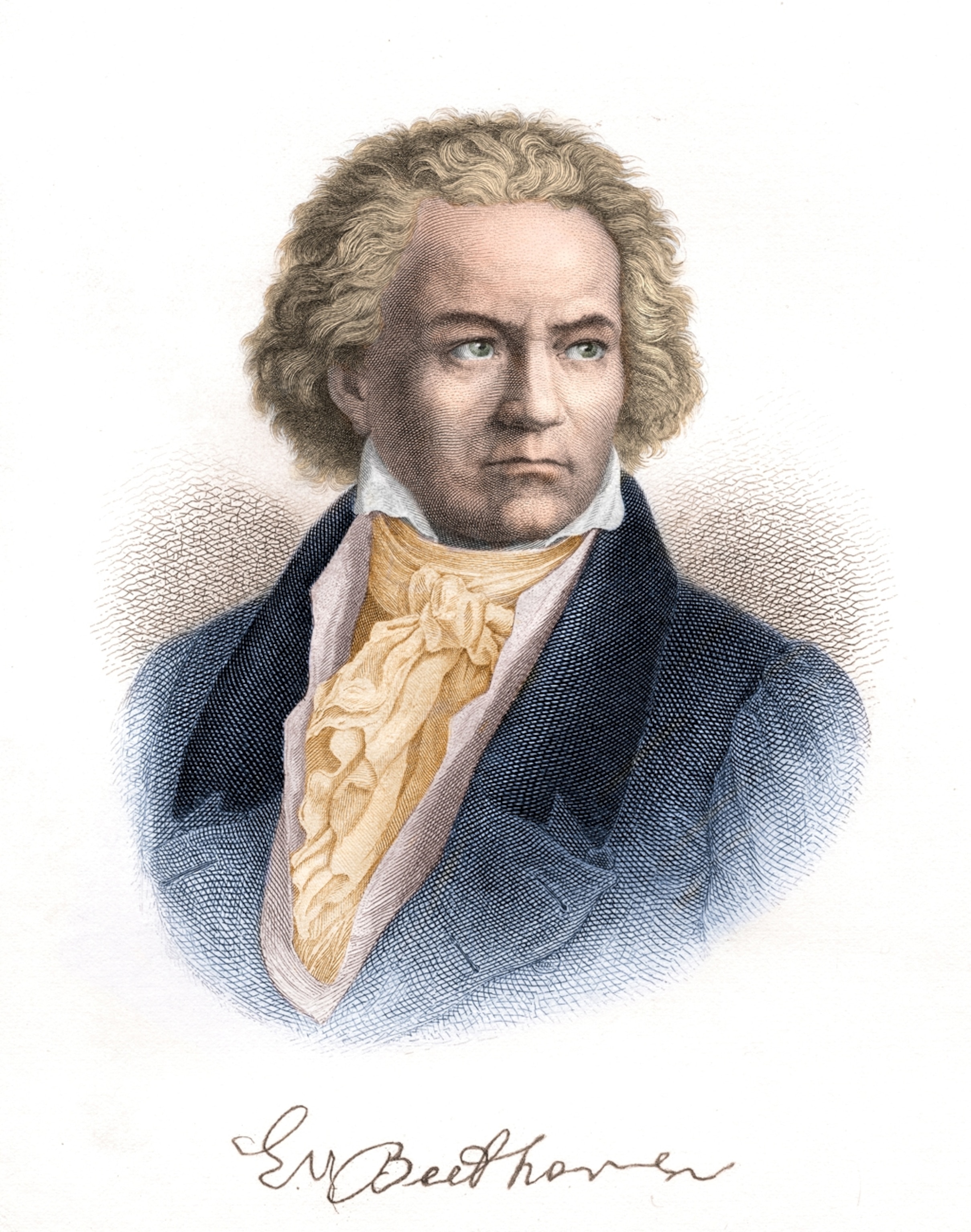 An engraving of Ludwig van Beethoven from 1882