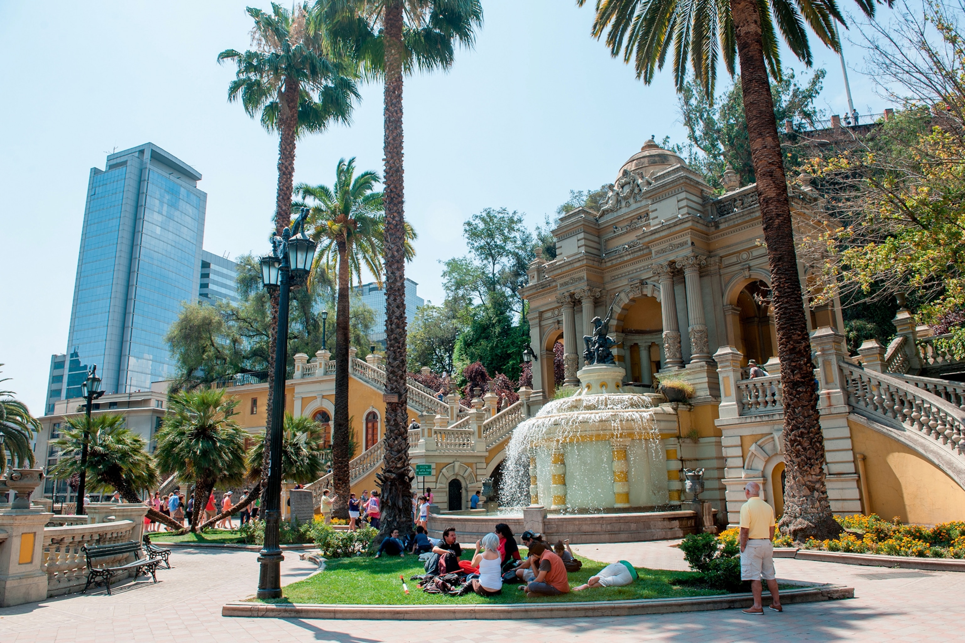 A main square in Santiago, Chile. The picture has been taken in summer during the daytime.