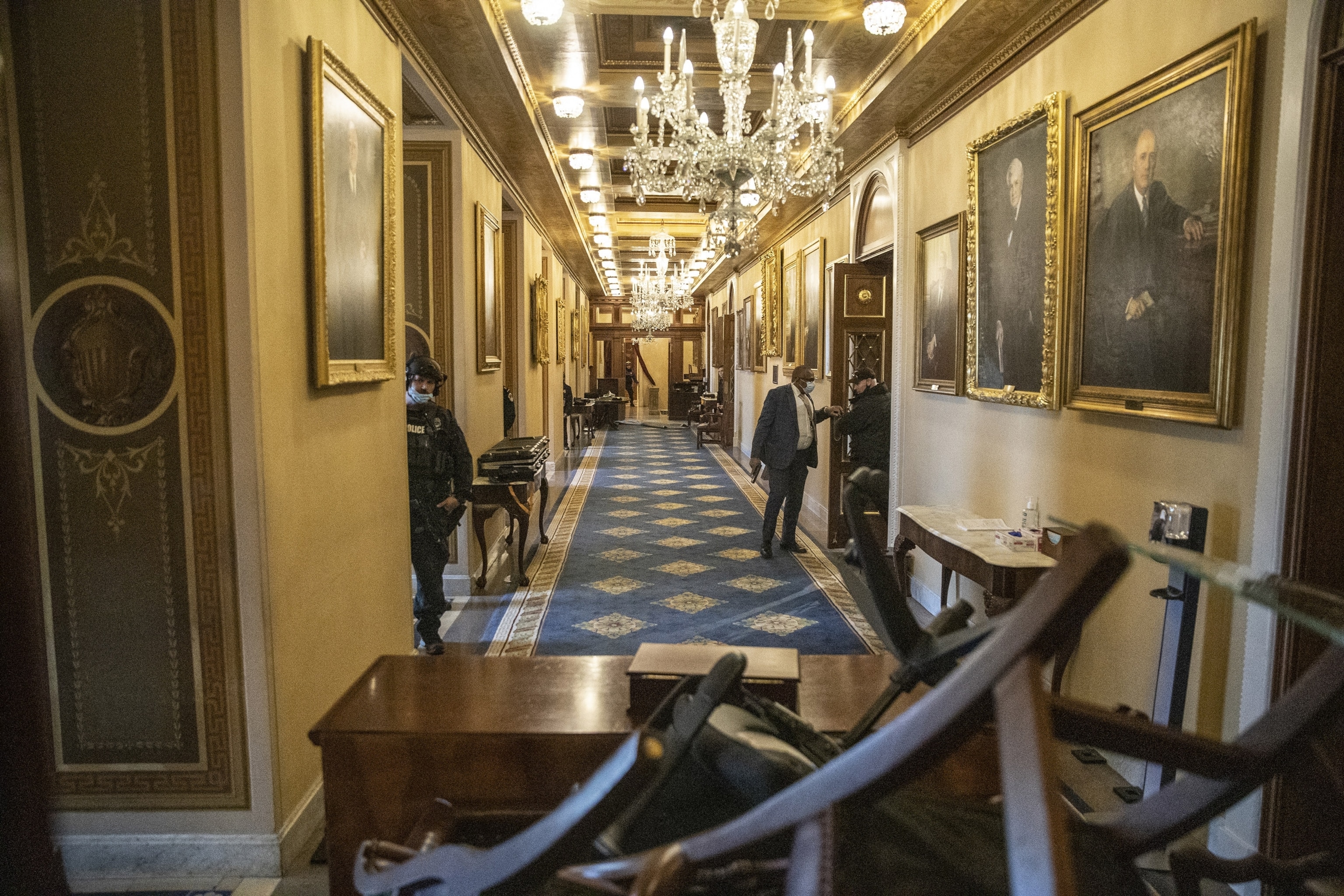 Siege of inside the U.S. capitol building in Washington D.C.