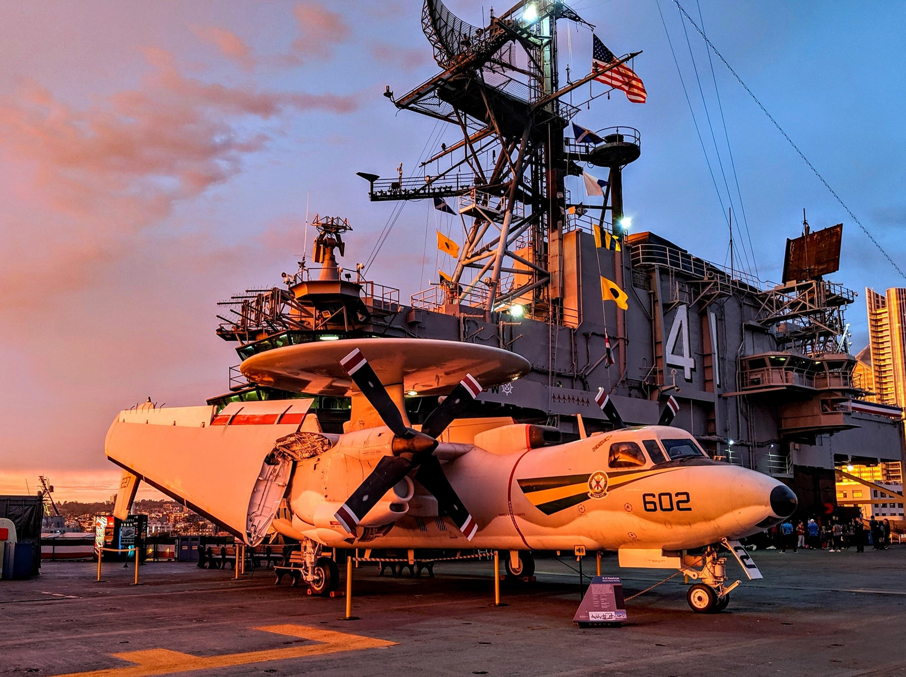 Golden hour aboard the USS Midway.