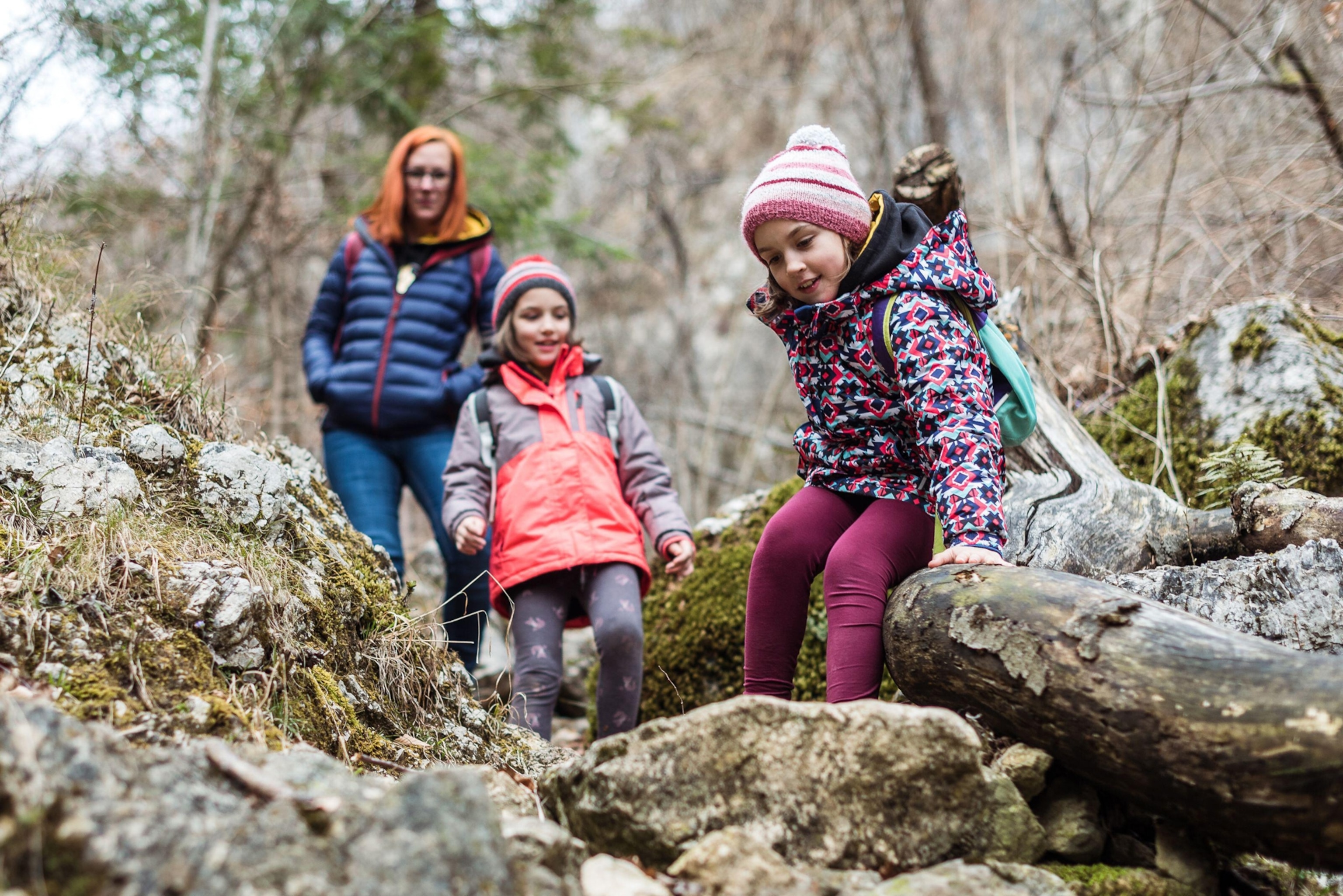kids hiking