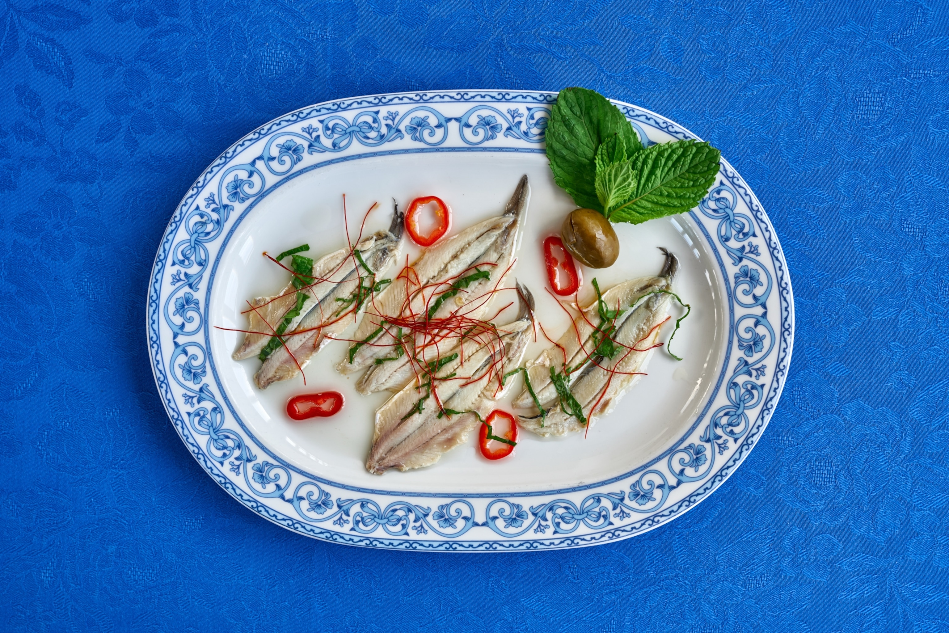 A Stromboli restaurant offers a signature dish of marinated anchovies.
