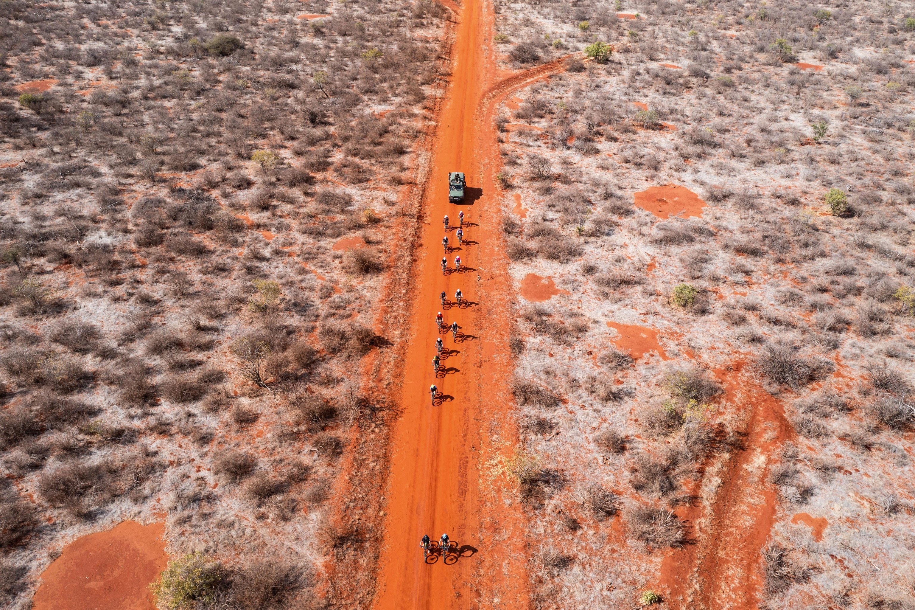 cyclists on the rest dirt in Kenya