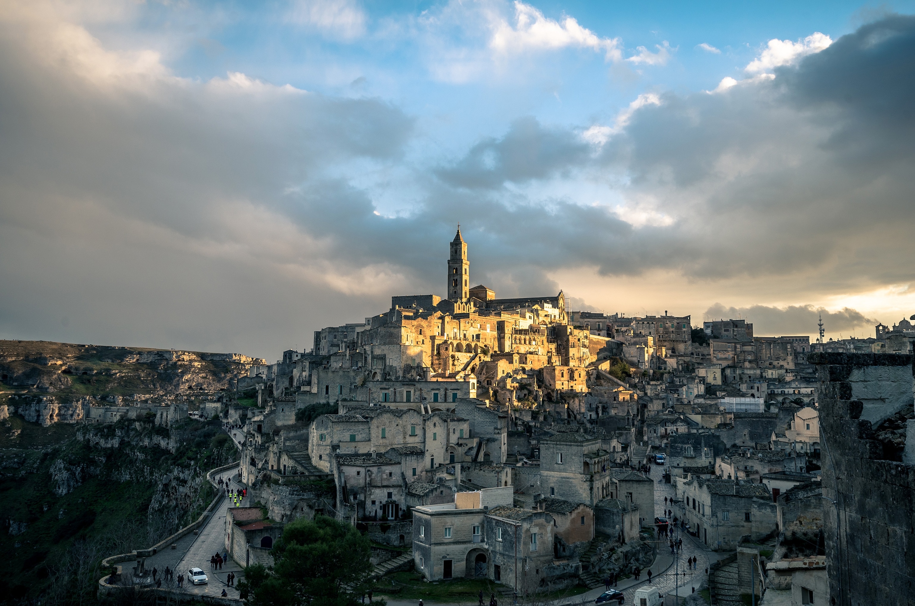 Matera, Italy, at sunset