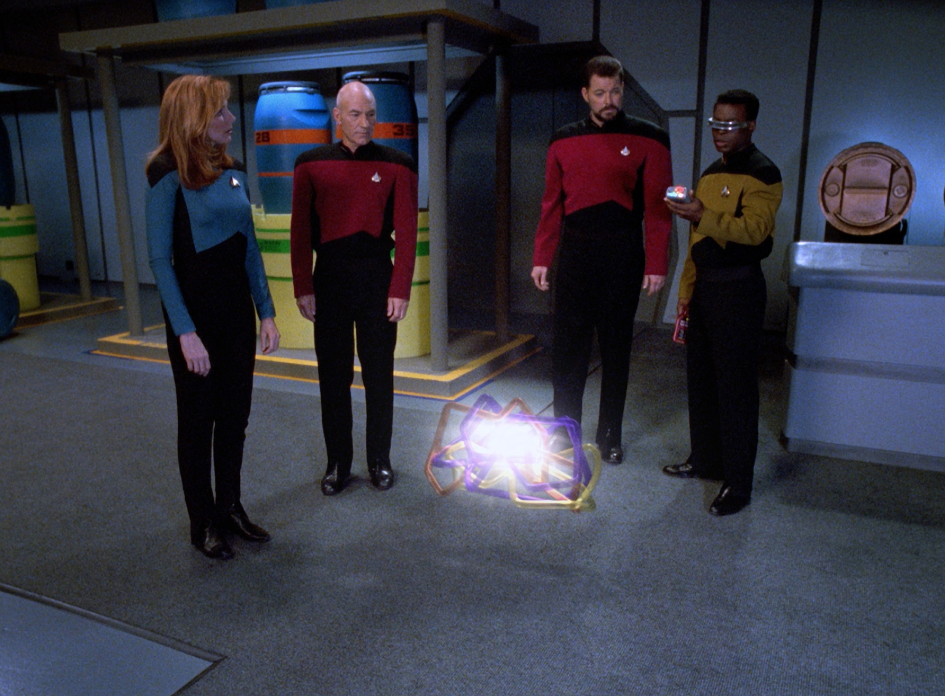 four Star Trek characters with photon torpedo