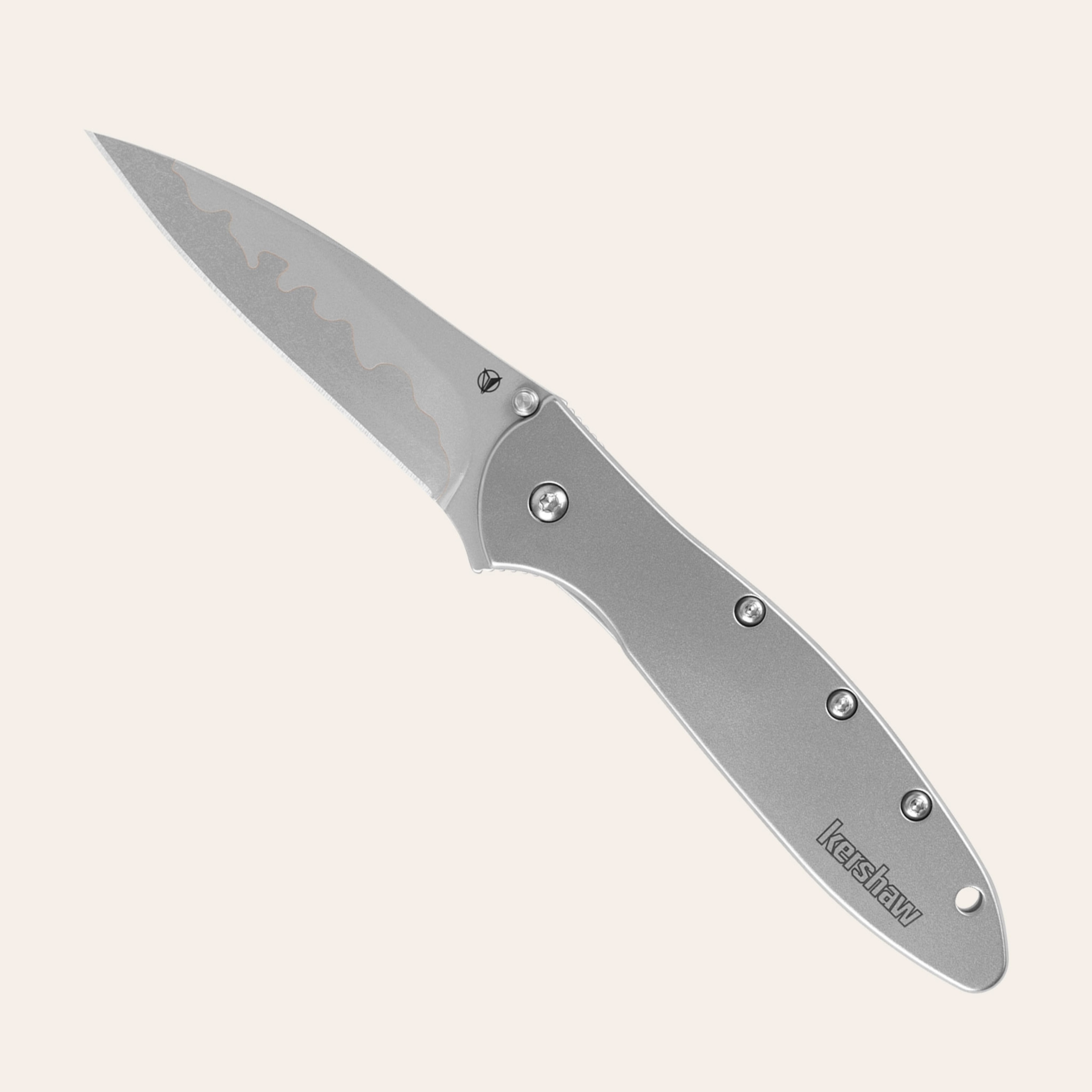 A silver, single blade, pocket knife