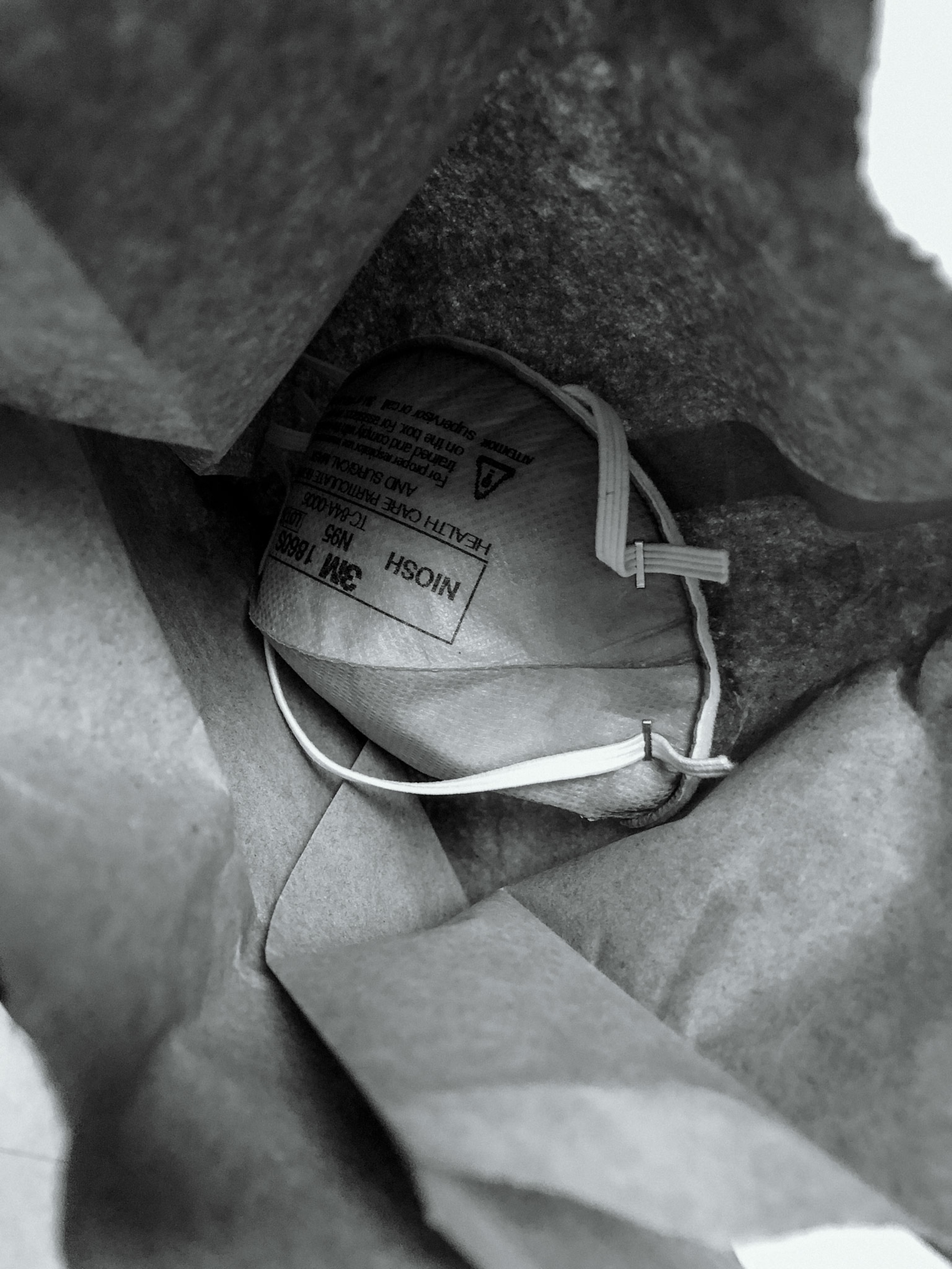 an N95 mask in a bag