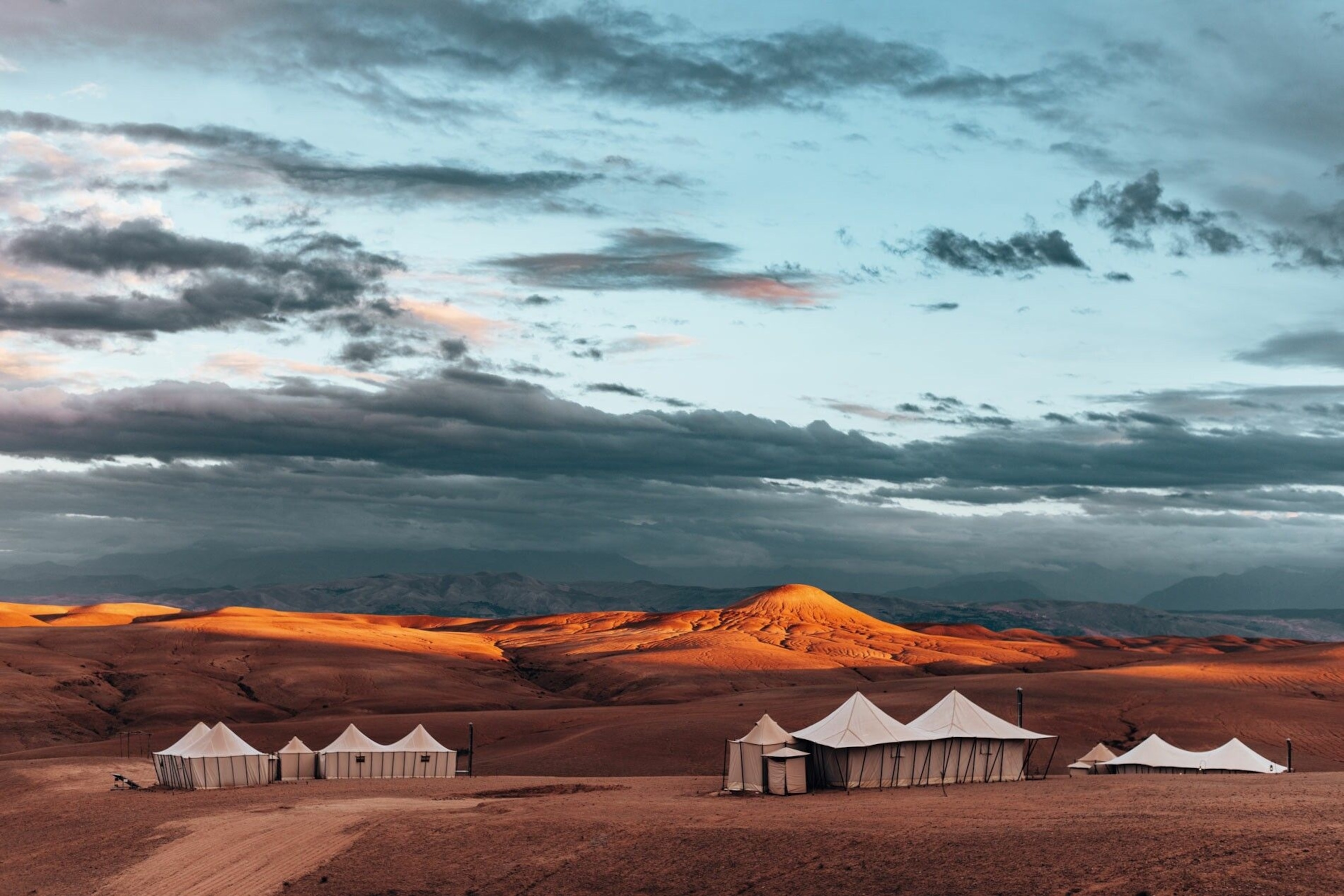 Desert camp on the edge of the Sahara.