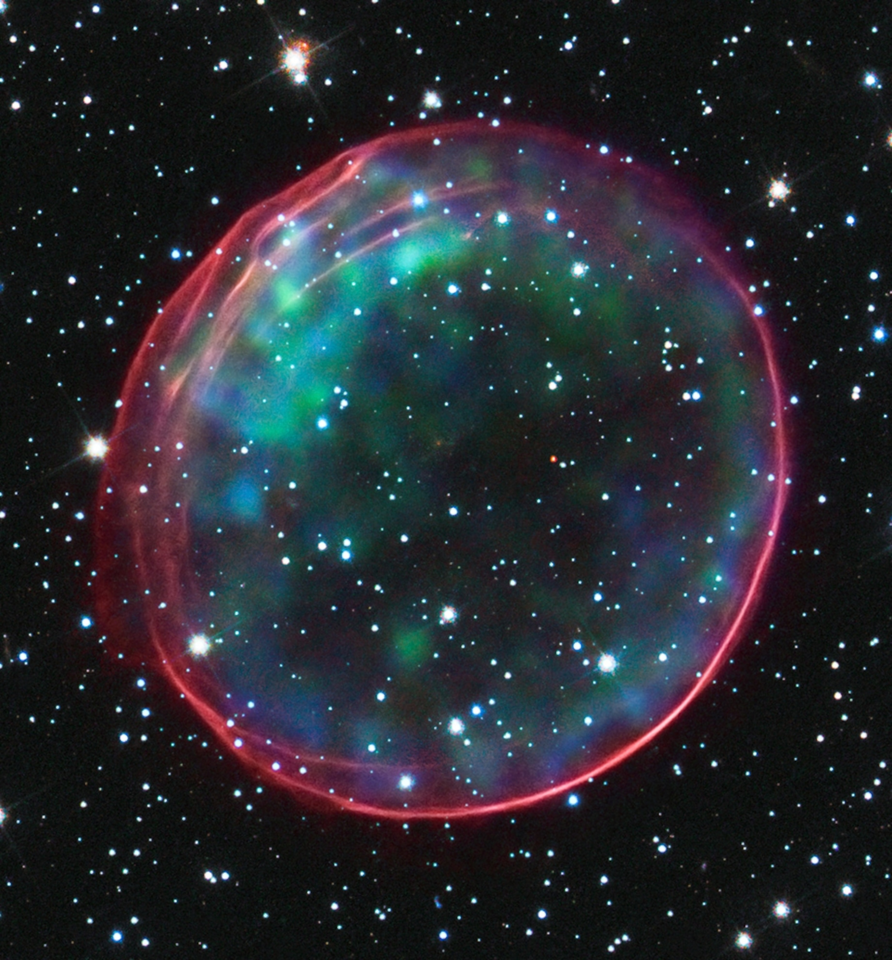 a composite picture of the supernova remnant 0509-67.5