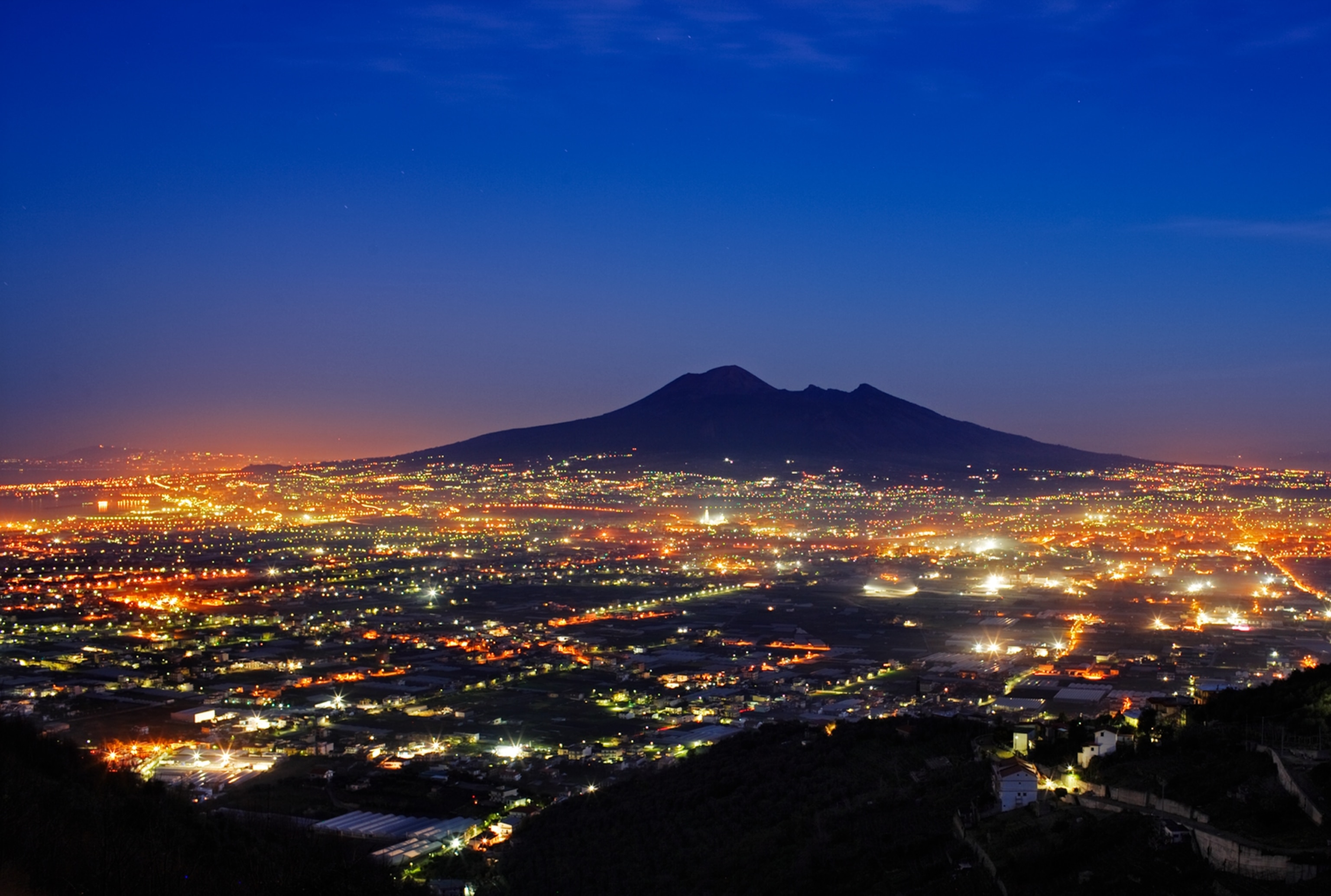 Mount Vesuvius looming