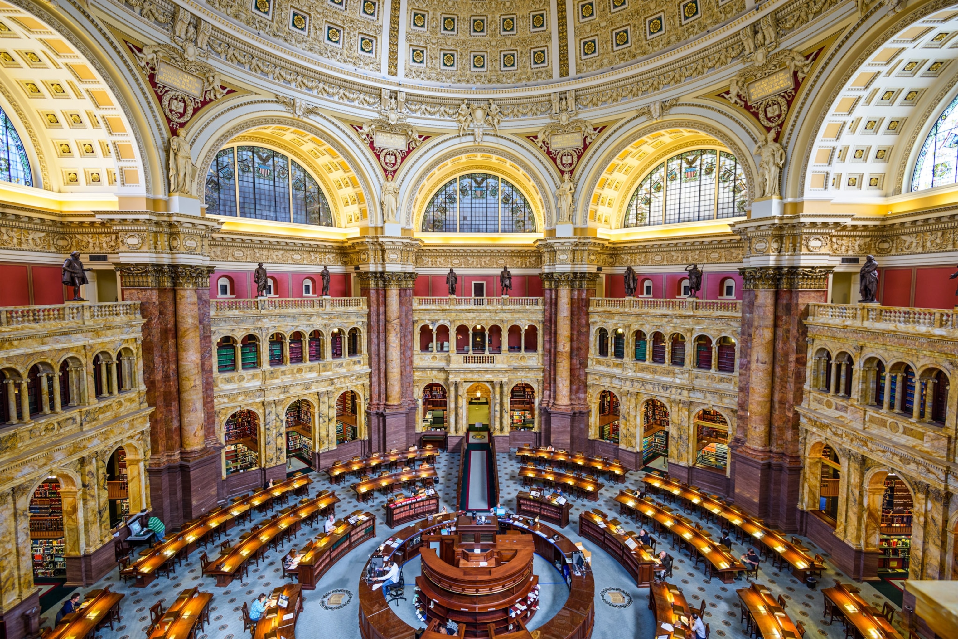 the interior of the Library of Congress, Washington, DC