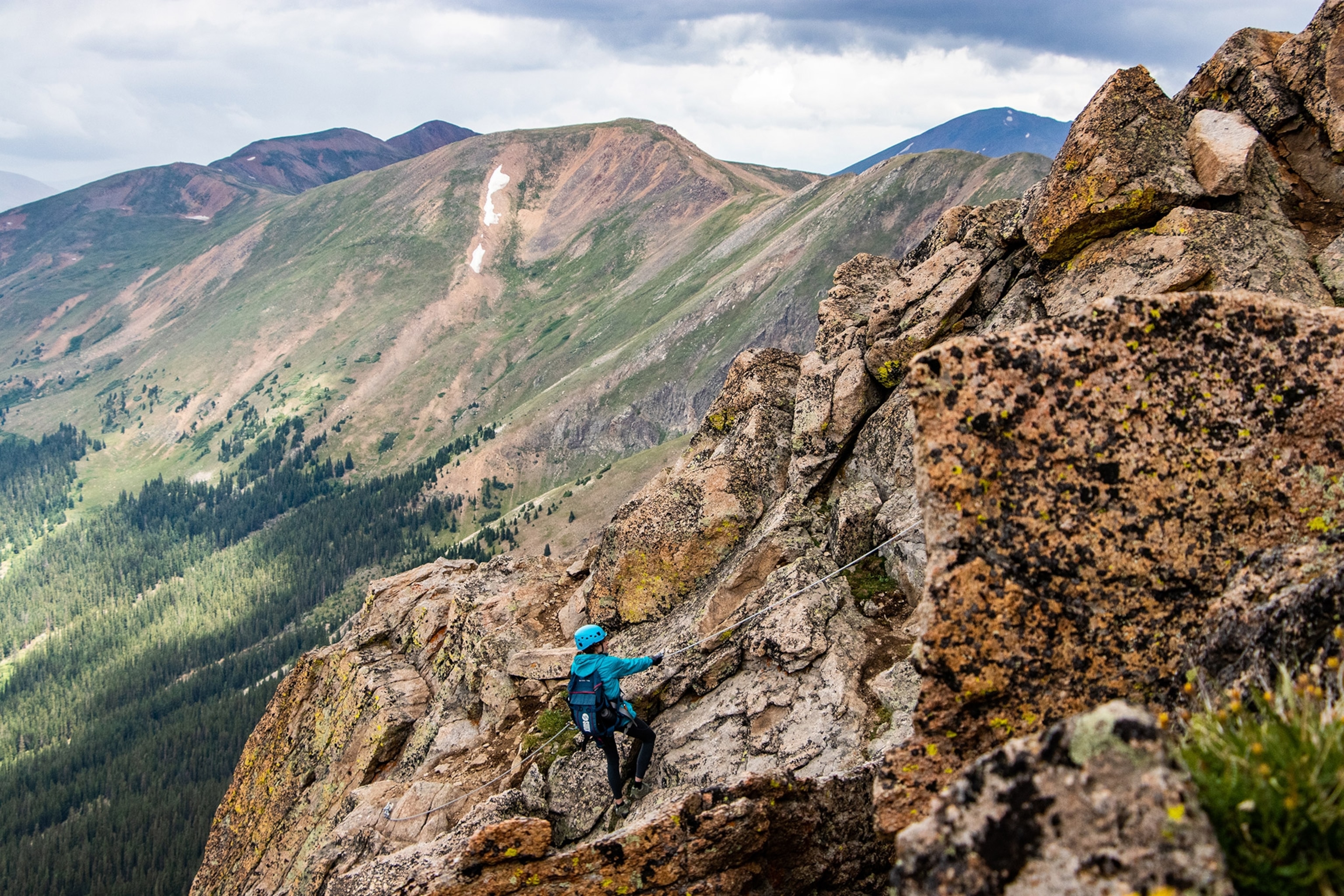 Guests enjoy the highest Via Ferrata in North America at Arapahoe Basin Ski Area