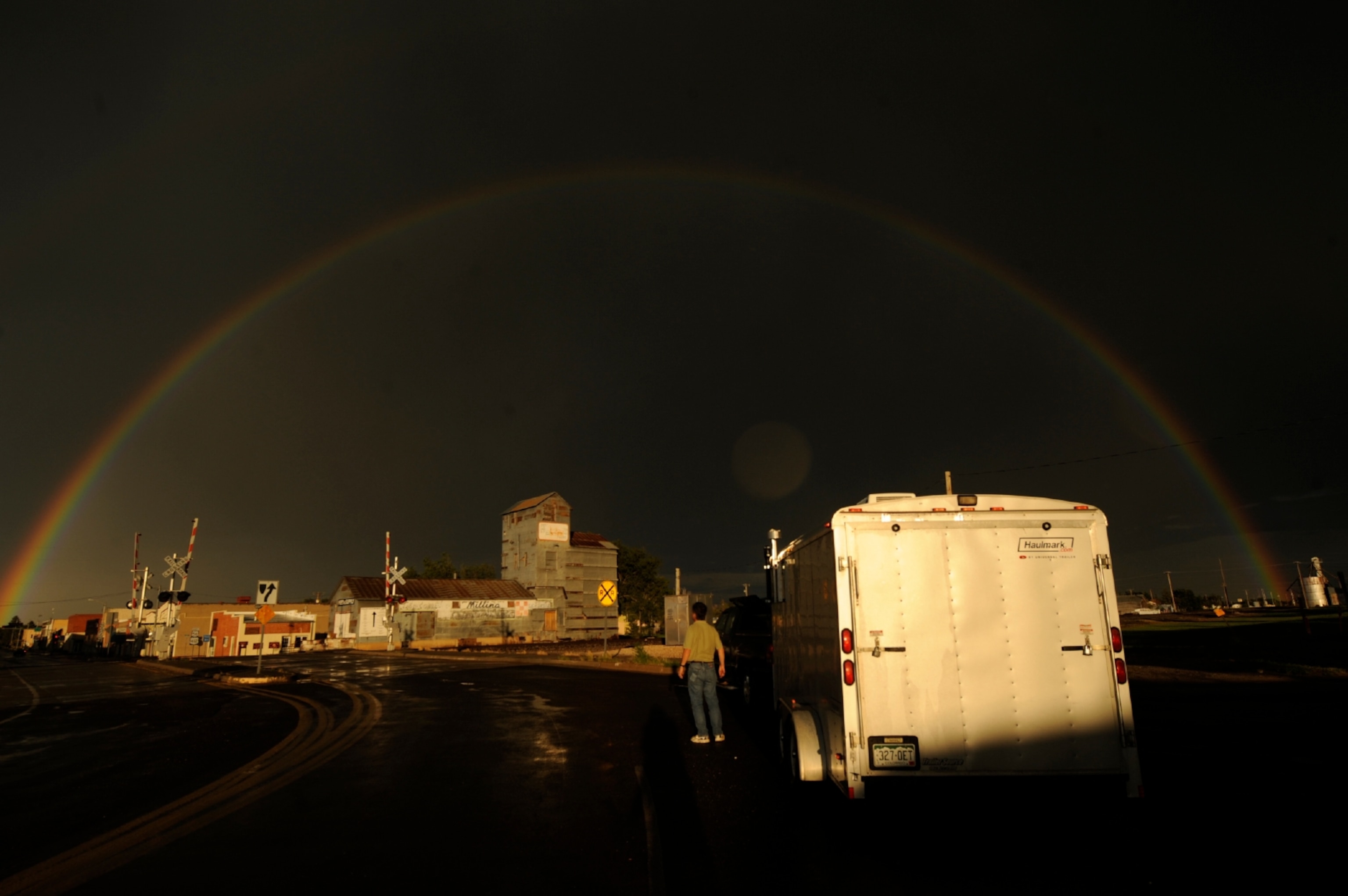 a rainbow over Clayton, New Mexico