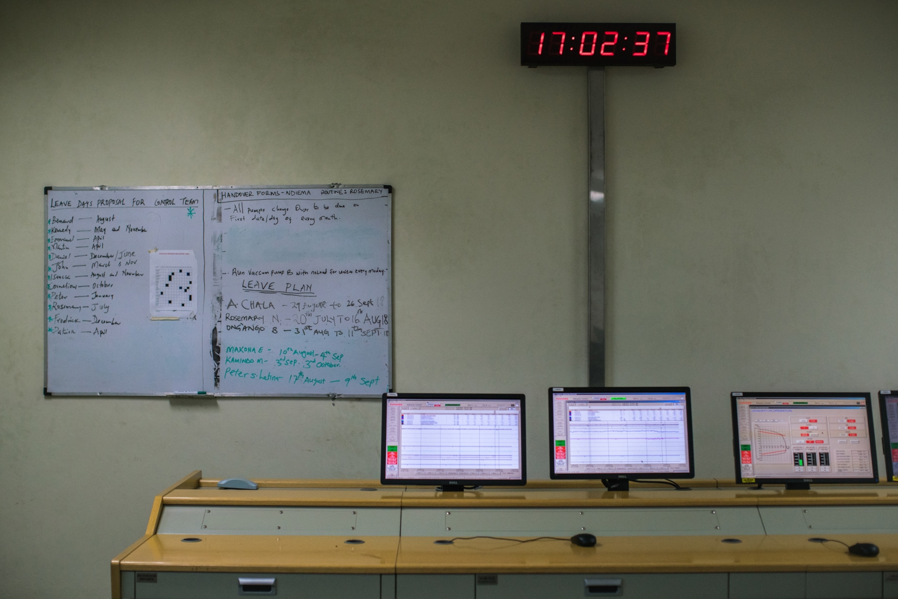 the control room inside the Olkaria I Geothermal Power Station