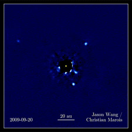 Video of exoplanets orbiting a star