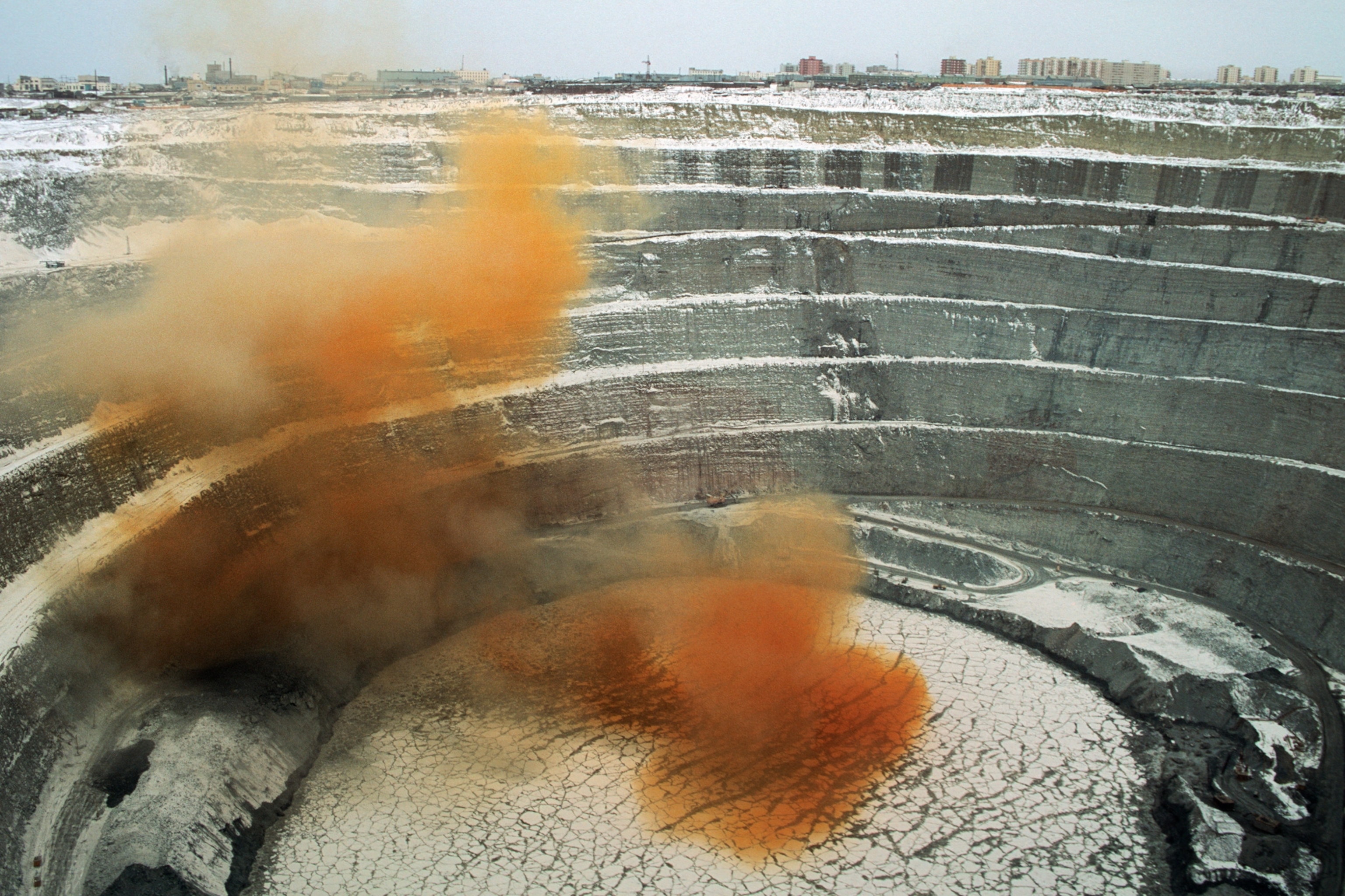 a diamond pit at a Mirnyy diamond mine