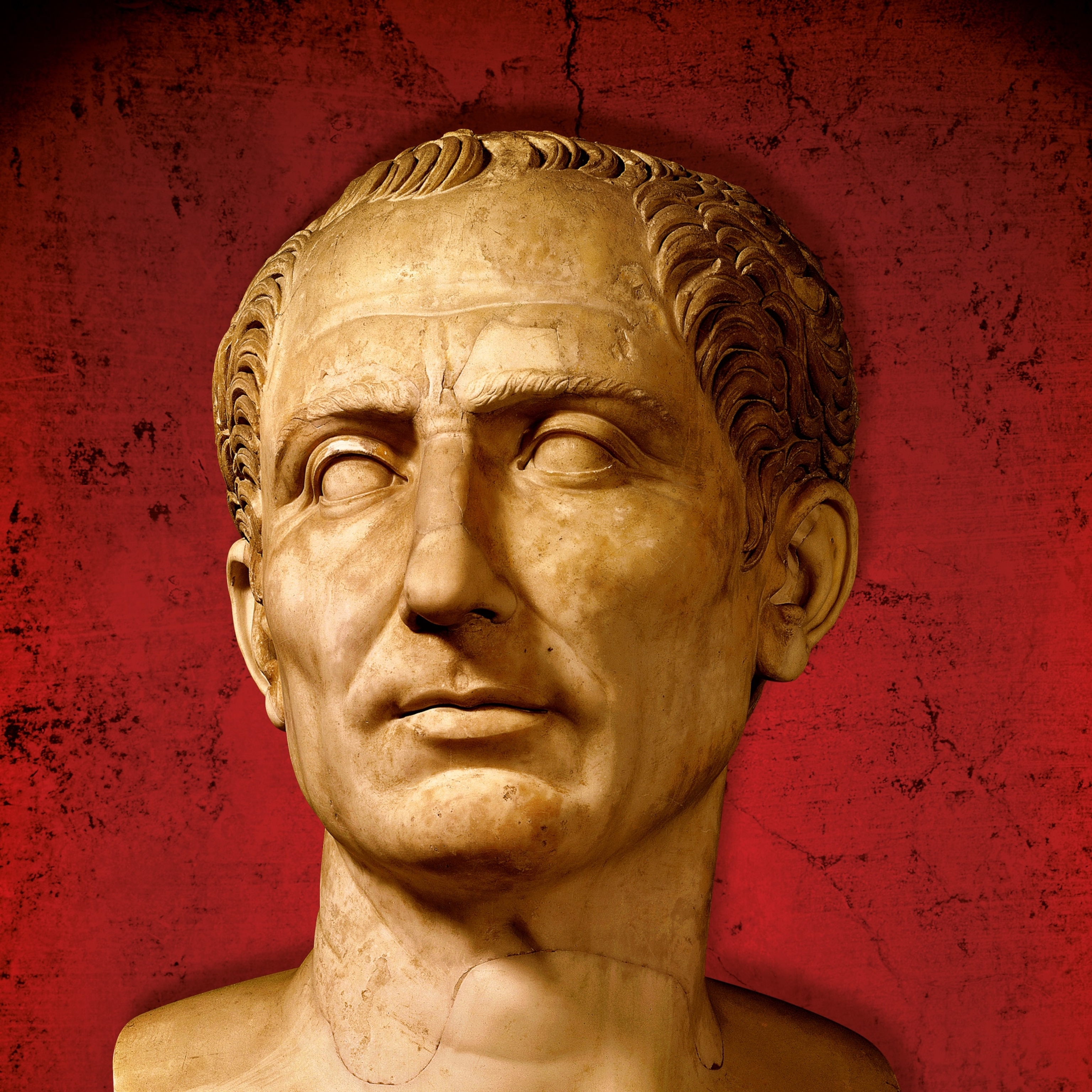 a marble bust of Julius Caesar