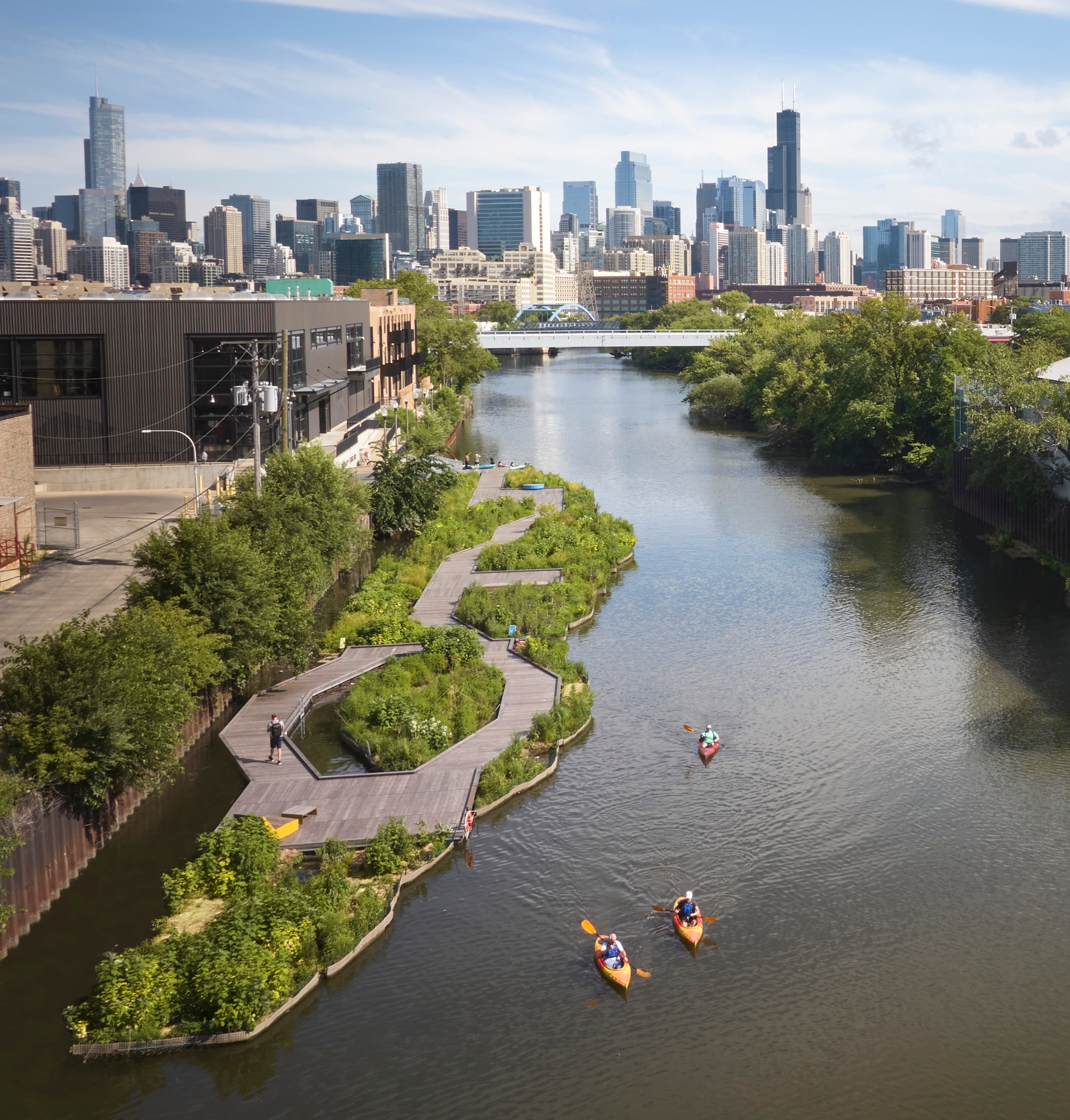 Kayakers along the wild mile.