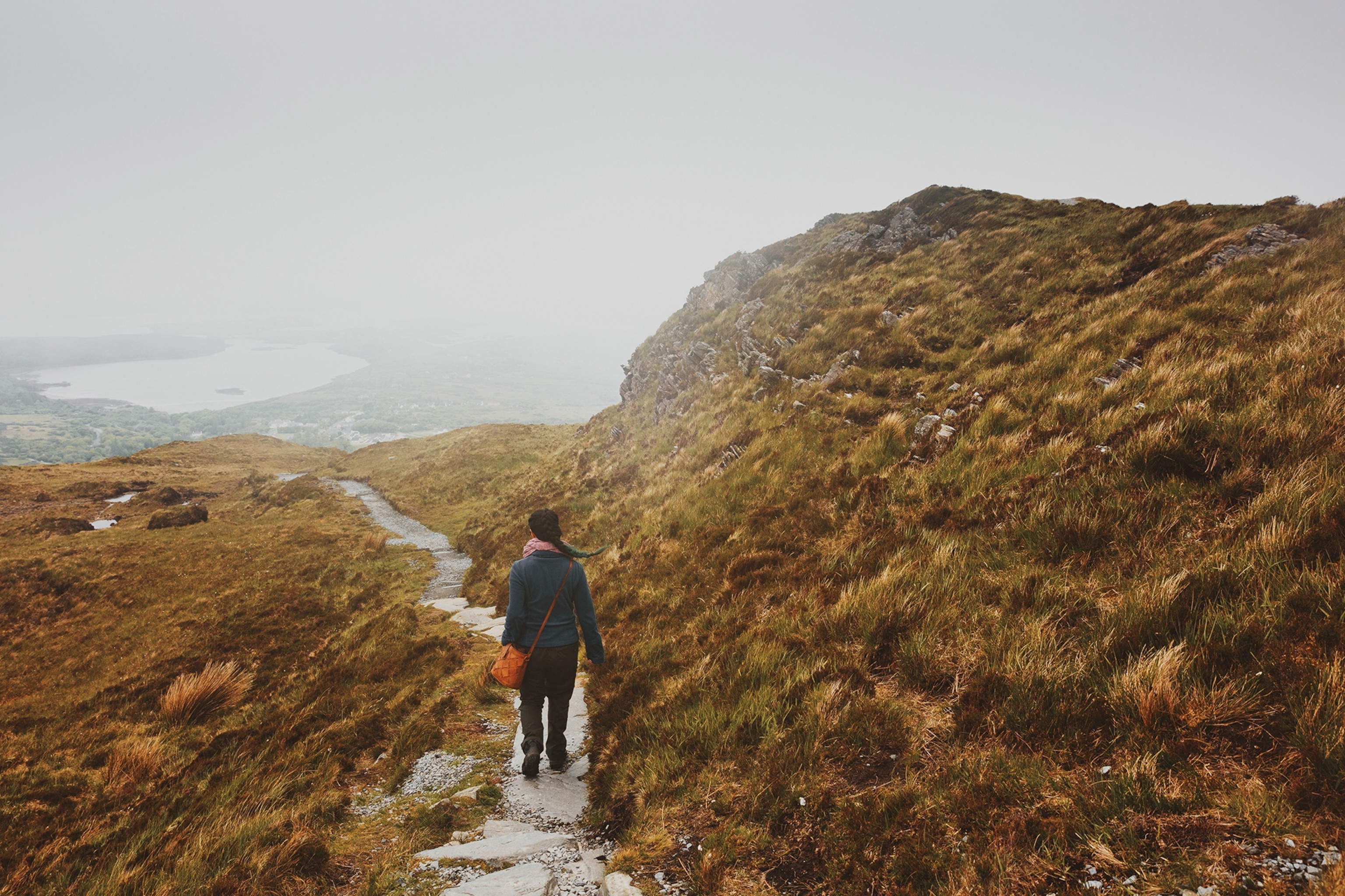 a woman hiking