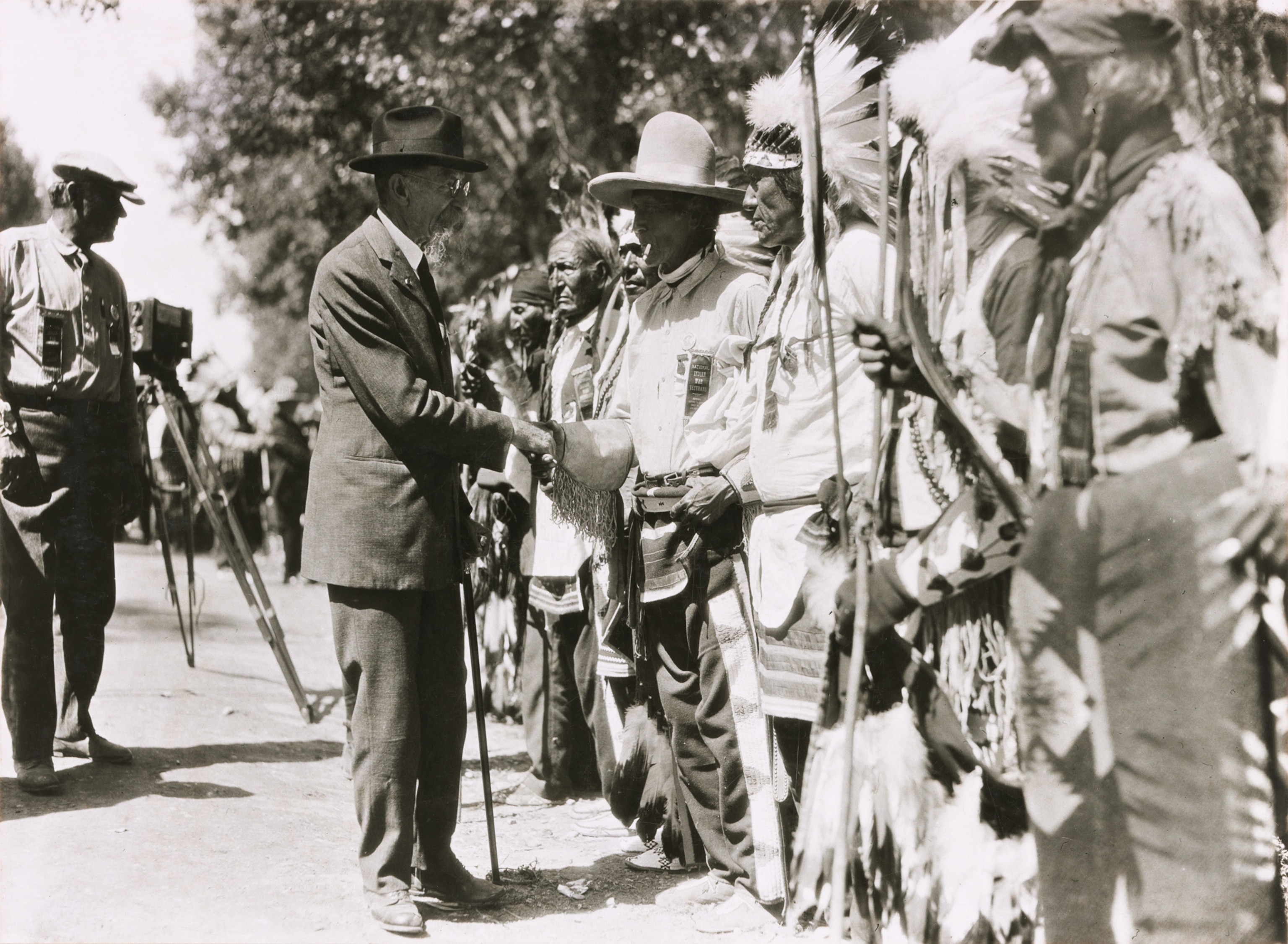 a gathering of survivors of the Battle of the Little Bighorn, 50 years later