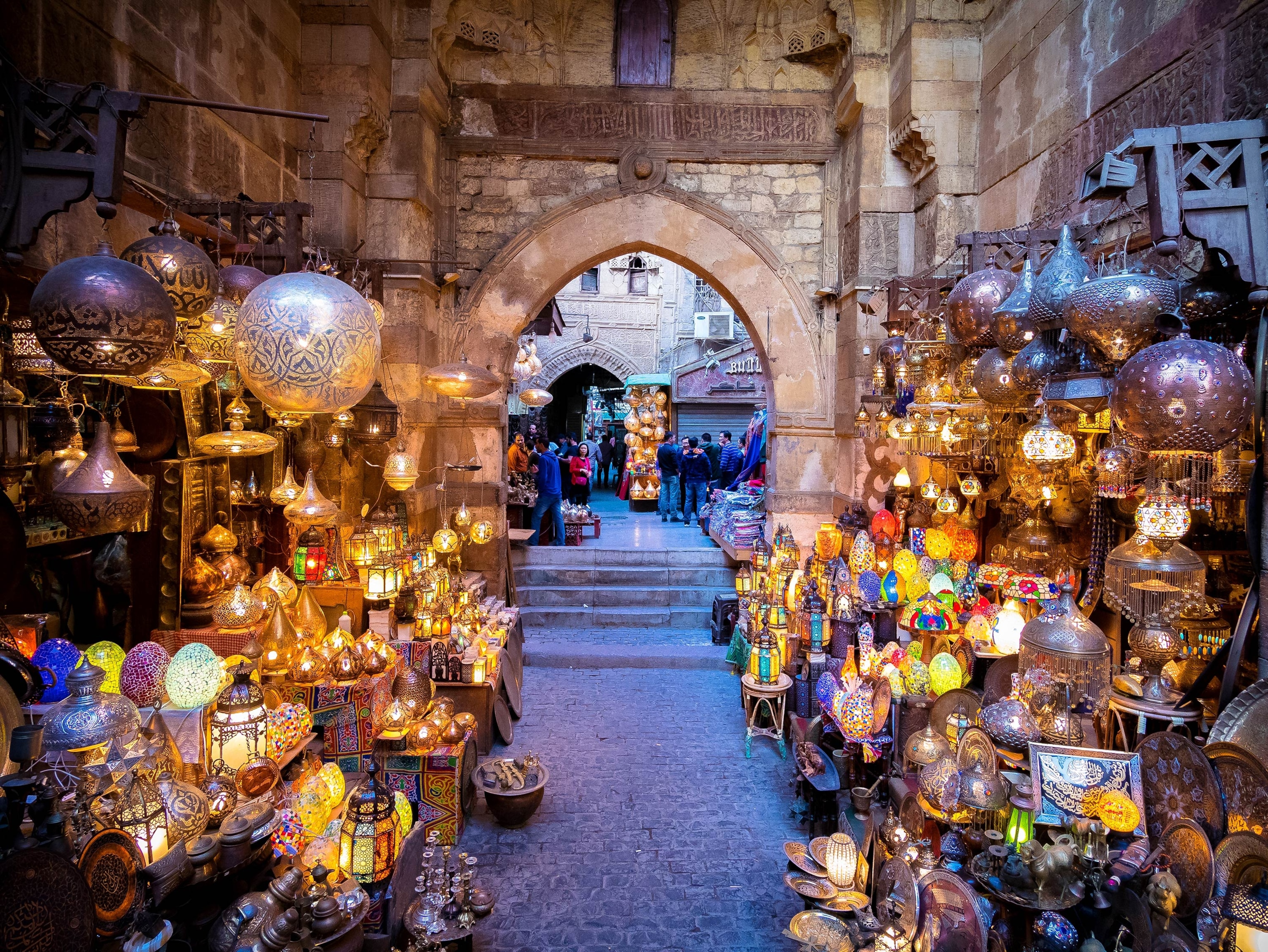 a souk, or market, in the Islamic district of Cairo, Egypt