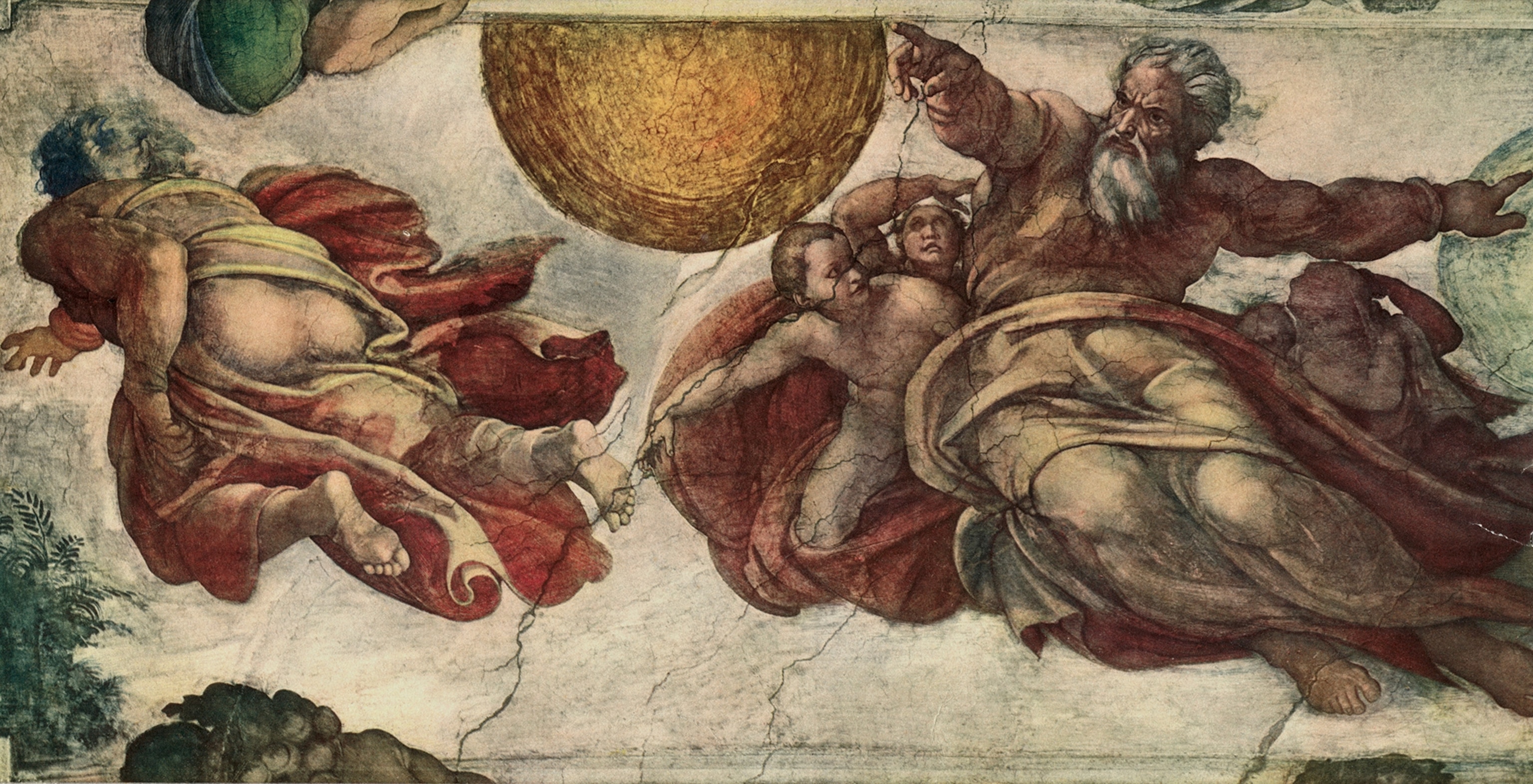 part of the fresco series at the Sistine Chapel by Michelangelo