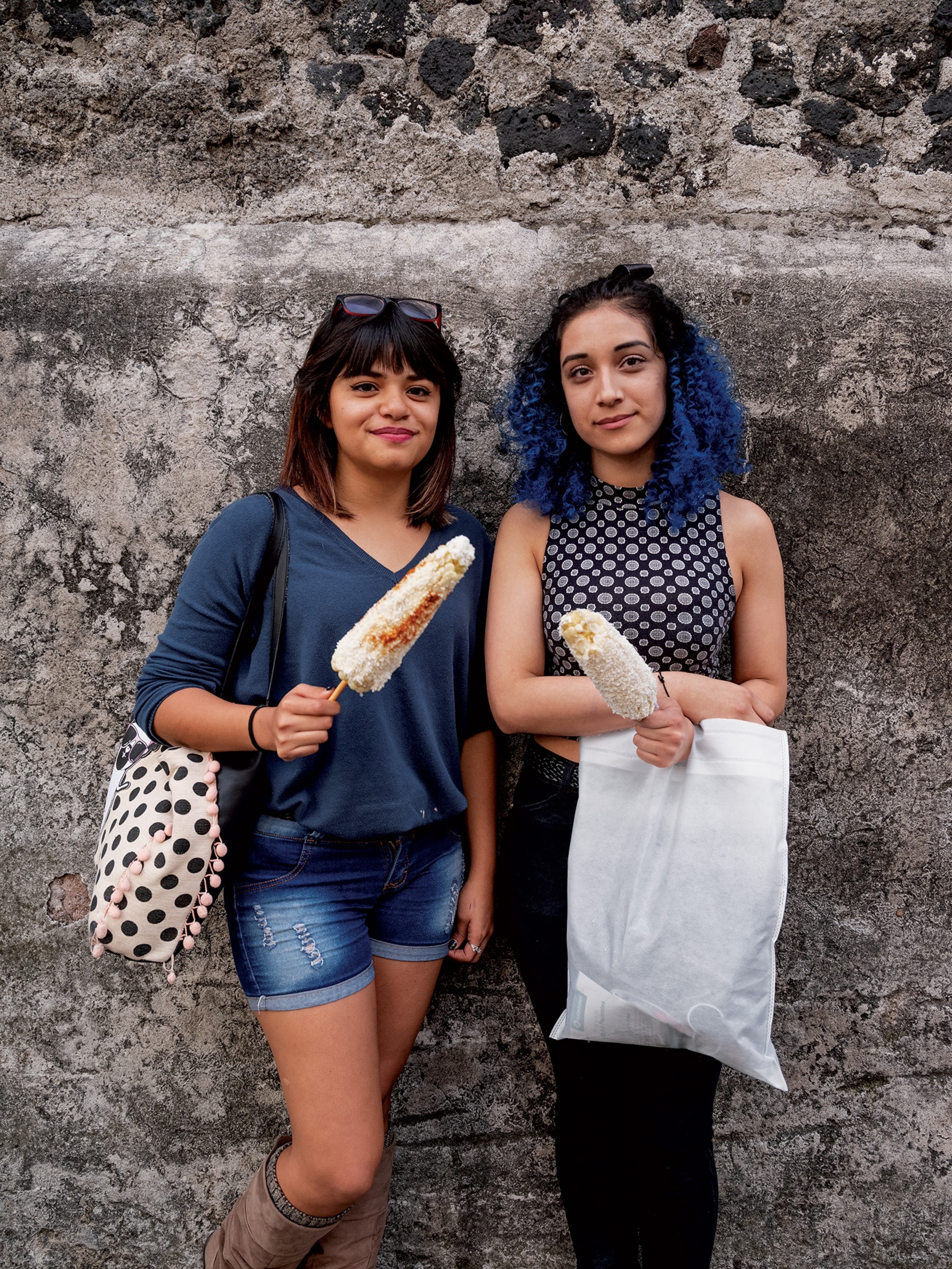 people with elote in Mexico City, Mexico