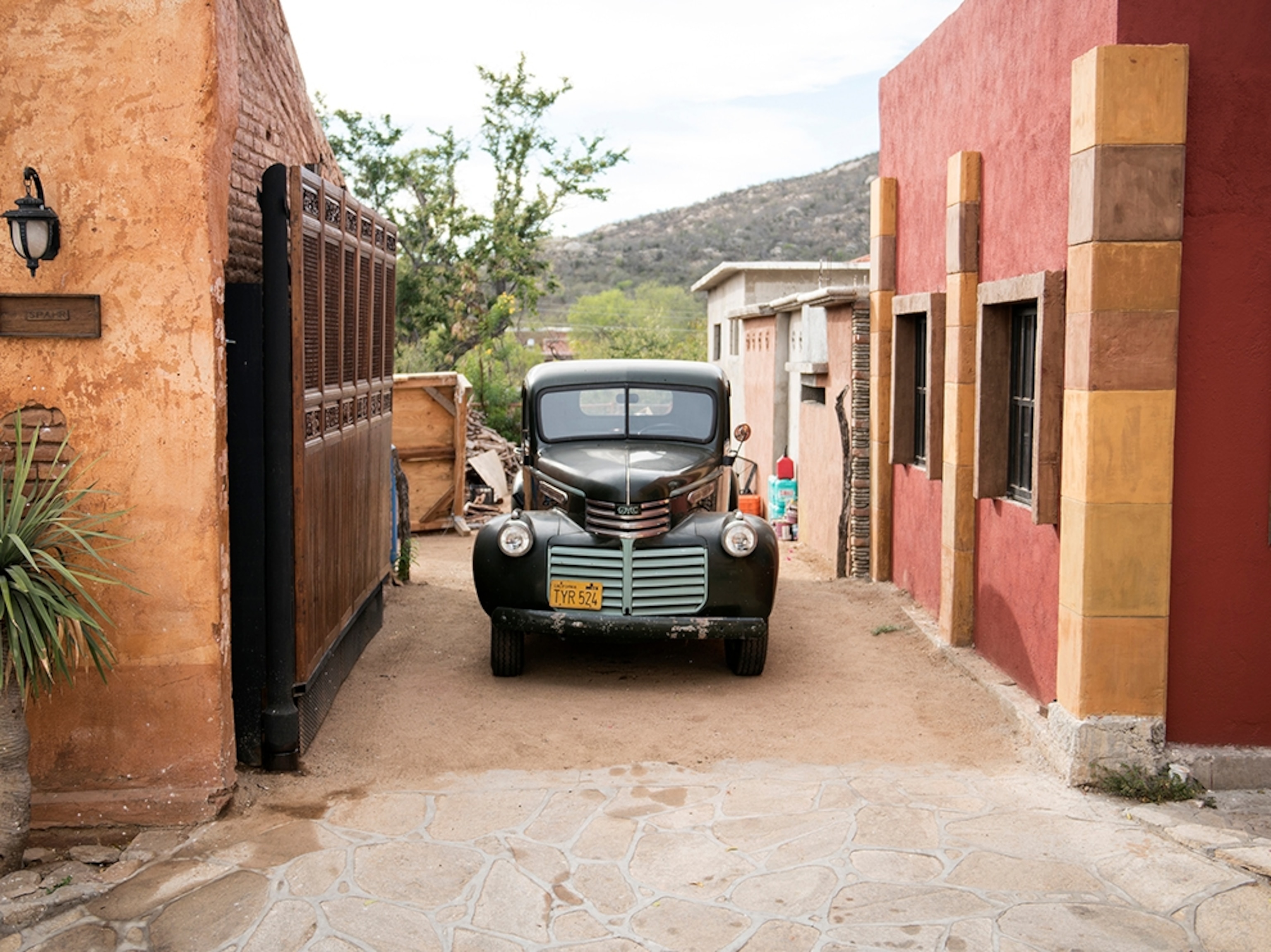 a vintage truck in the town of El Triumfo, Baja, Mexico