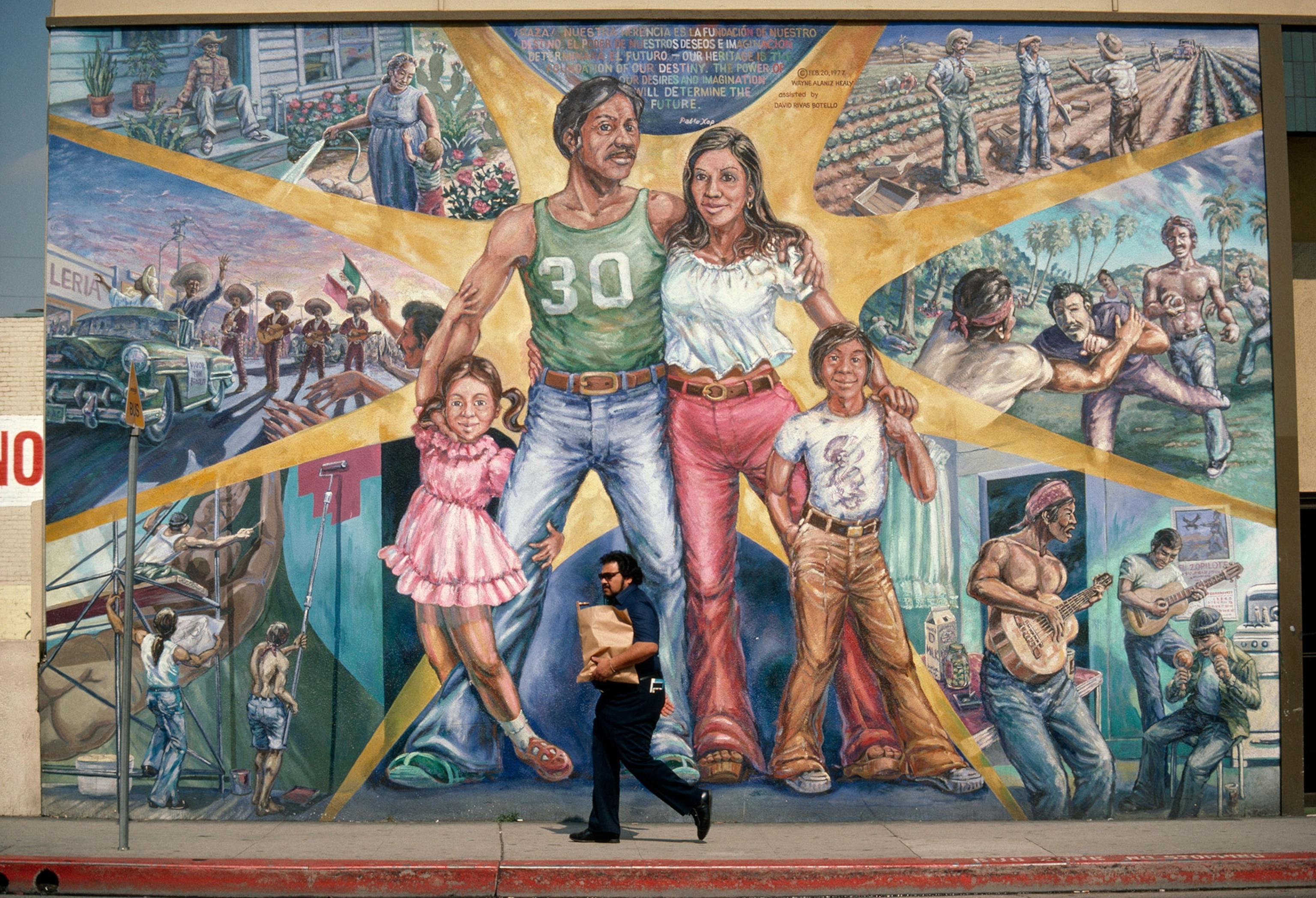 A mural of hispanic culture in east Los Angeles