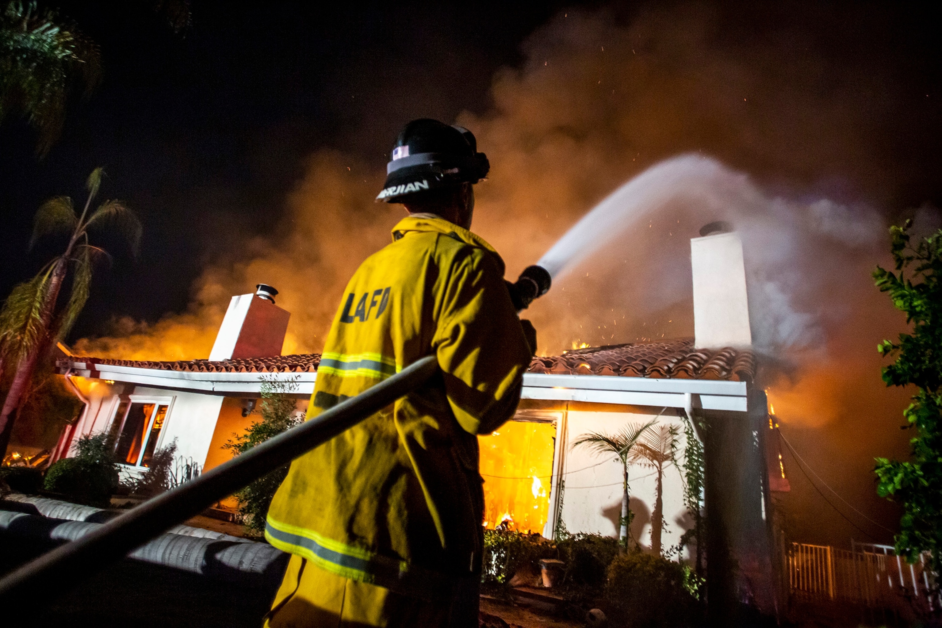firefighters at the Woolsey Fire