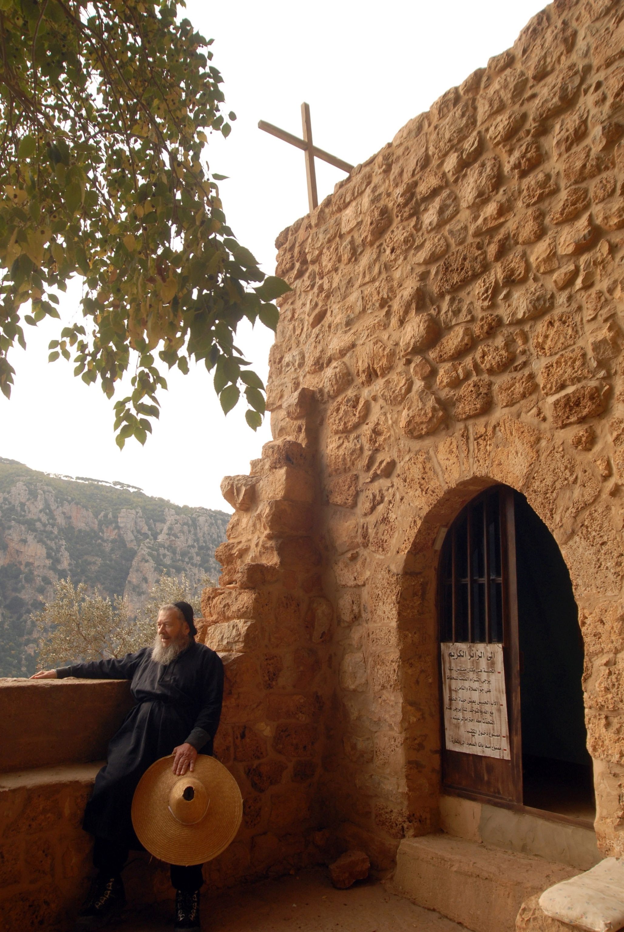 Father Dario Escobar in Our Lady of Hawka Monastery in Qaddisha Valley, Lebanon