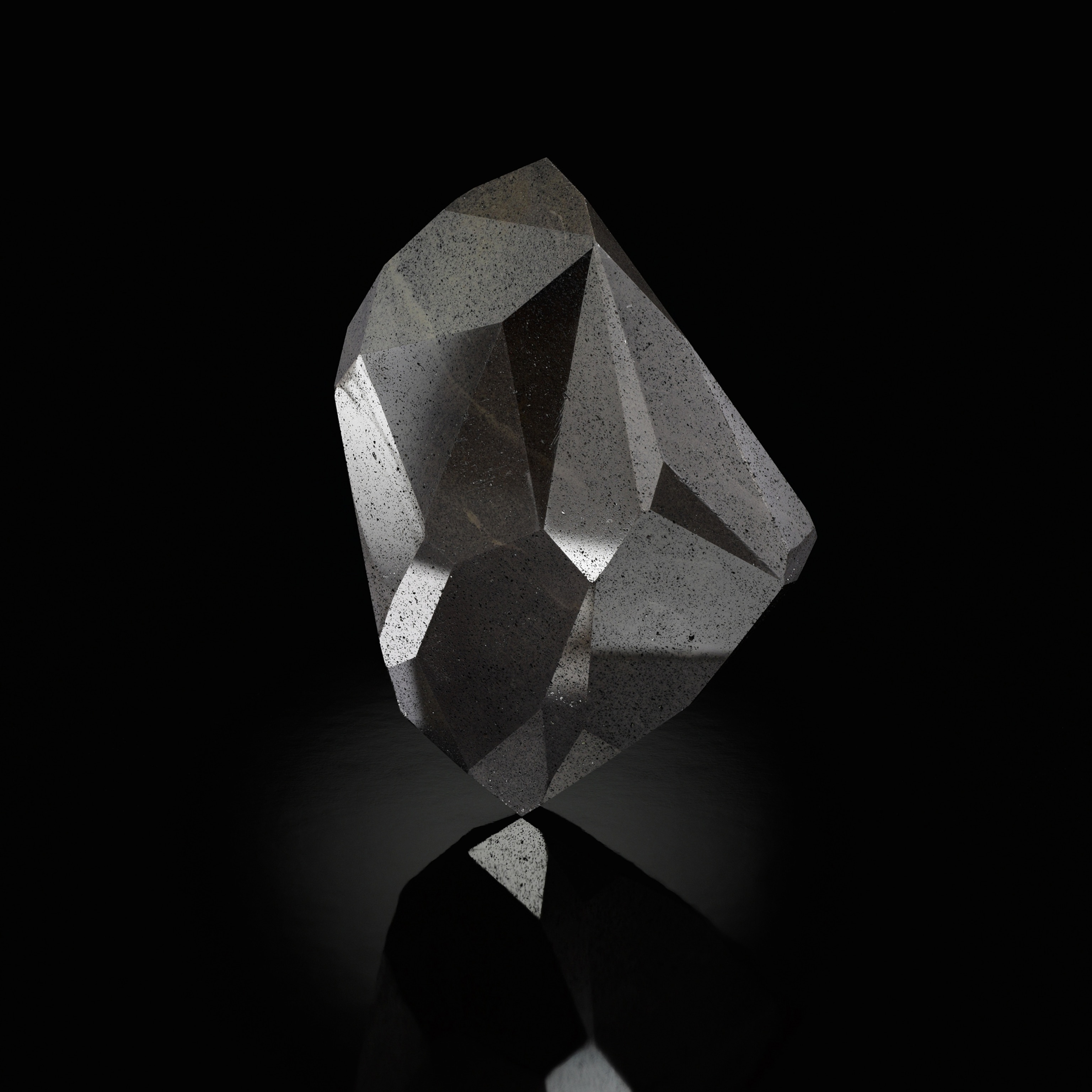 The 55-sided, 555-carat 'Enigma' black diamond will go on sale at Sotheby's on February 9th with cryptocurrency being accepted as payment. This carbonado diamond is mined close to the earth's surface suggesting possible extraterrestrial origins, either from meteoric impacts or from diamond-bearing asteroids colliding with the Earth.