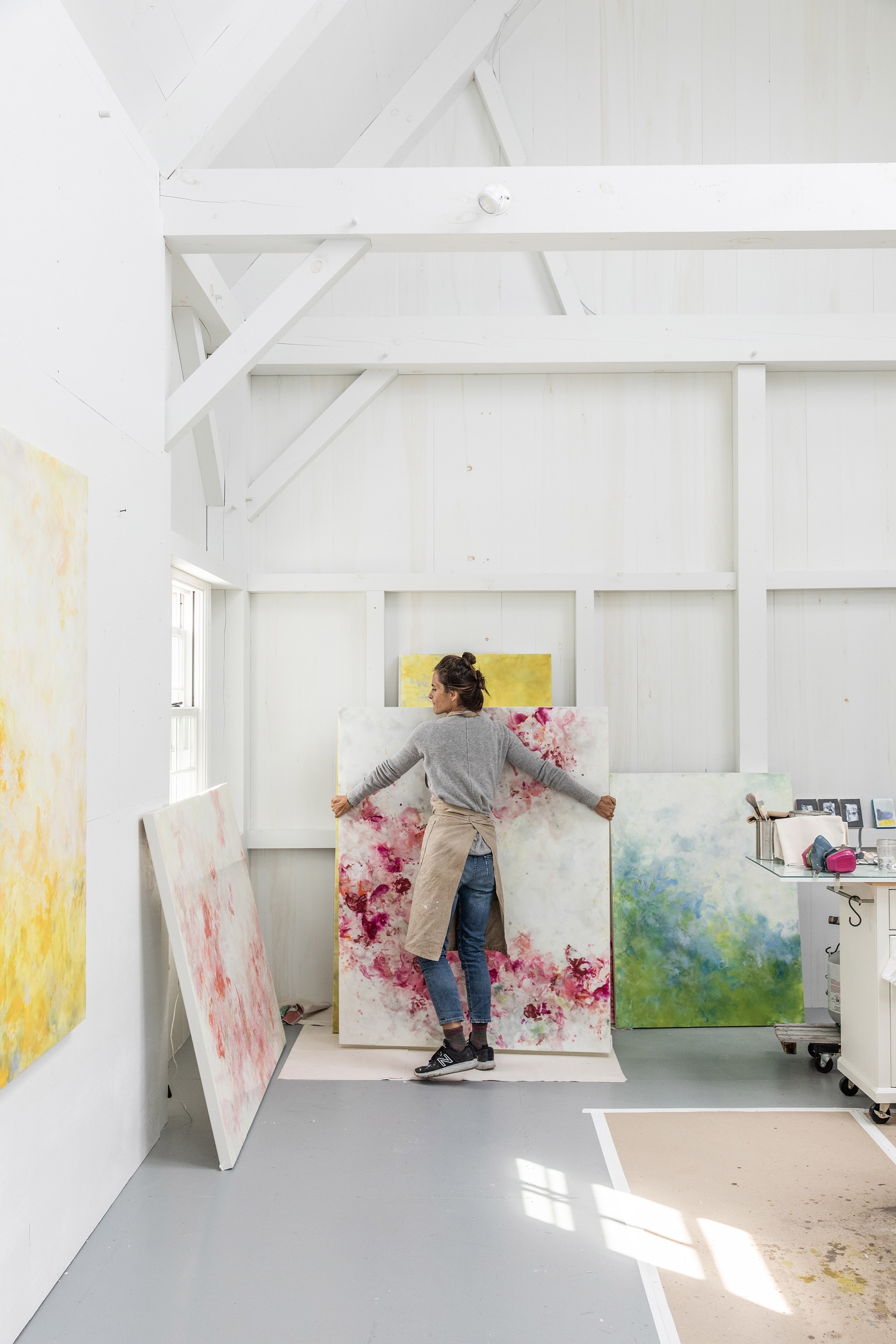 Betsy Eby in her studio in Maine