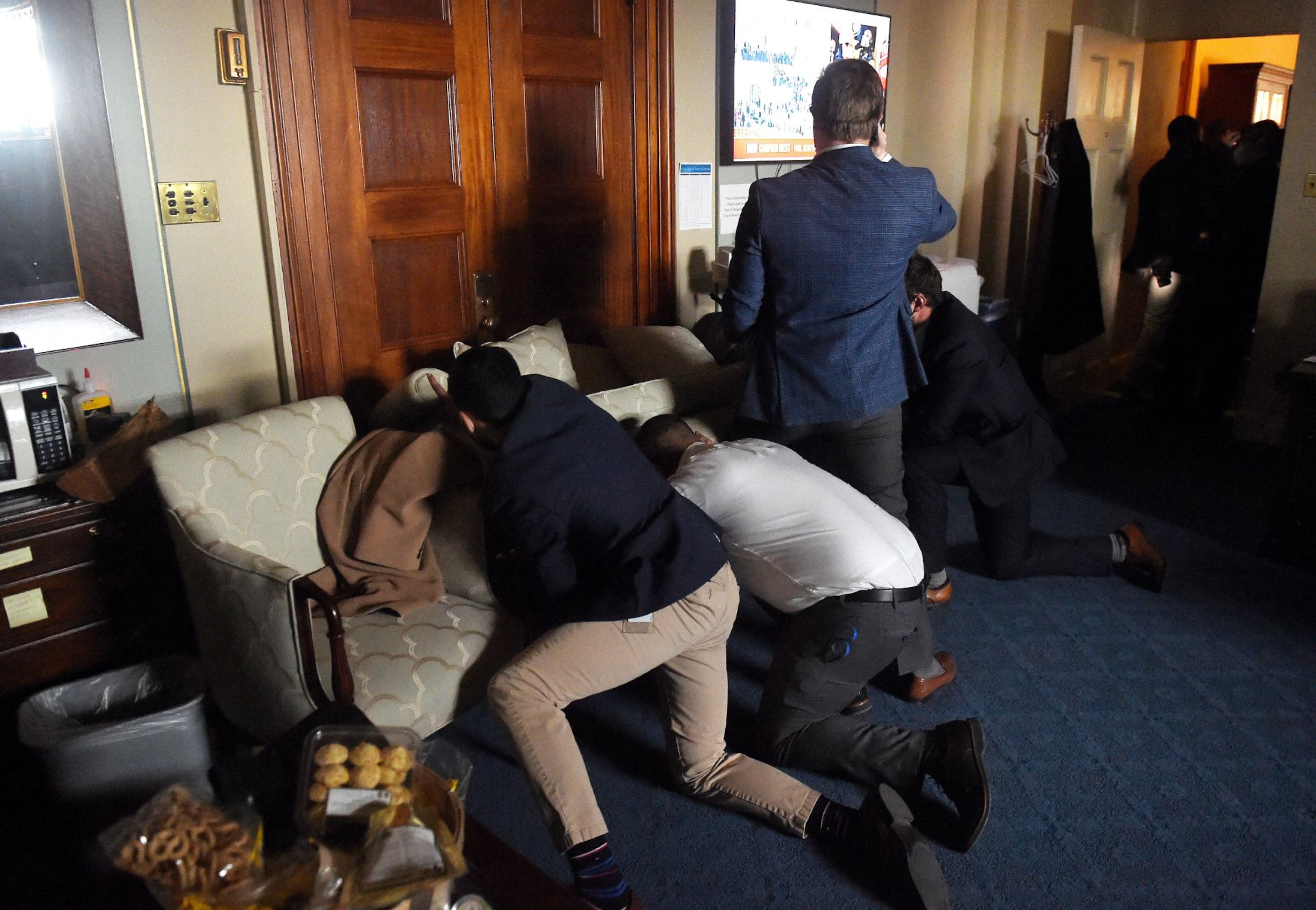 Siege of inside the U.S. capitol building in Washington D.C.