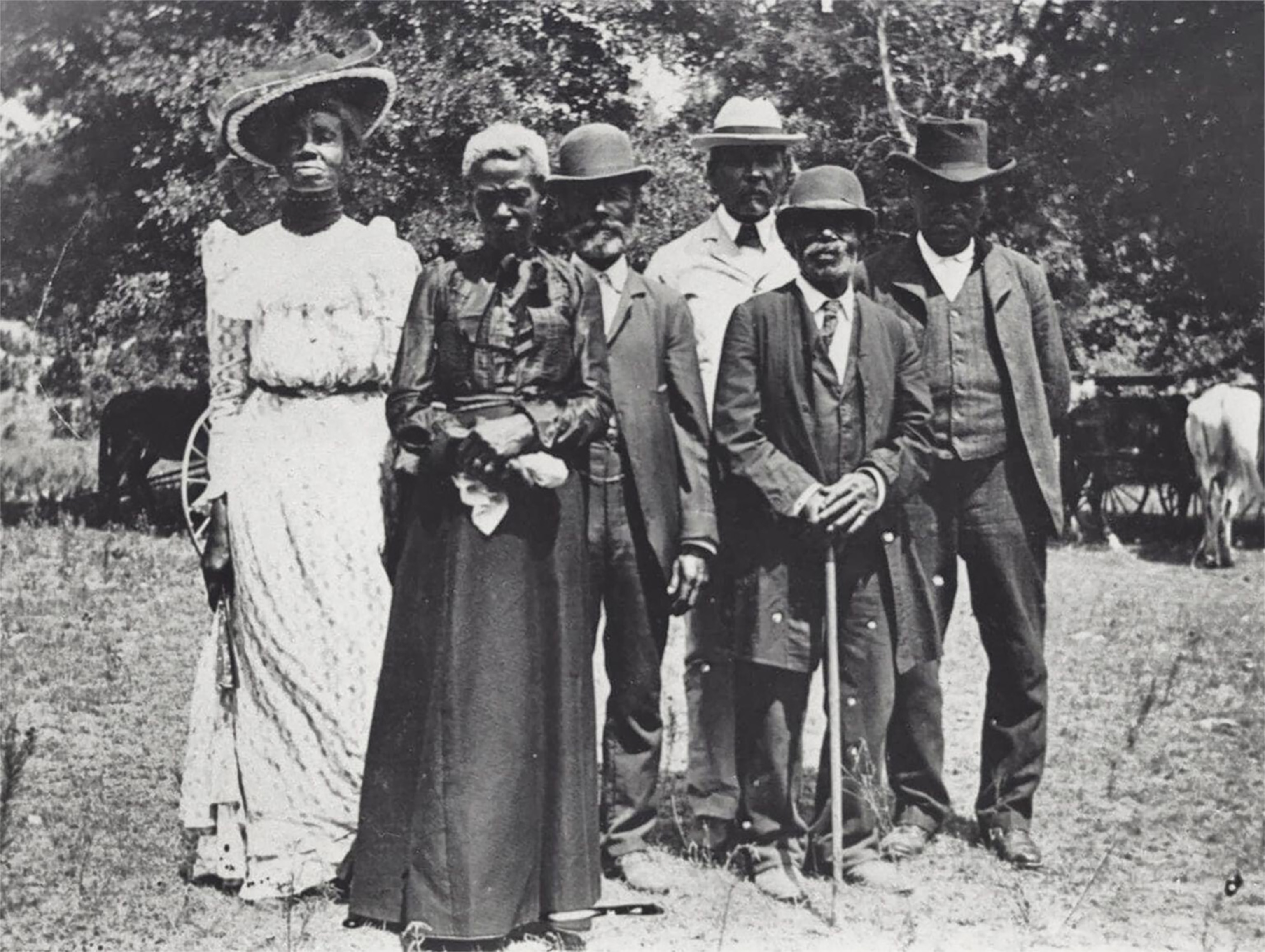 A photograph of Black Americans celebrating Juneteenth in 1900 in Texas.