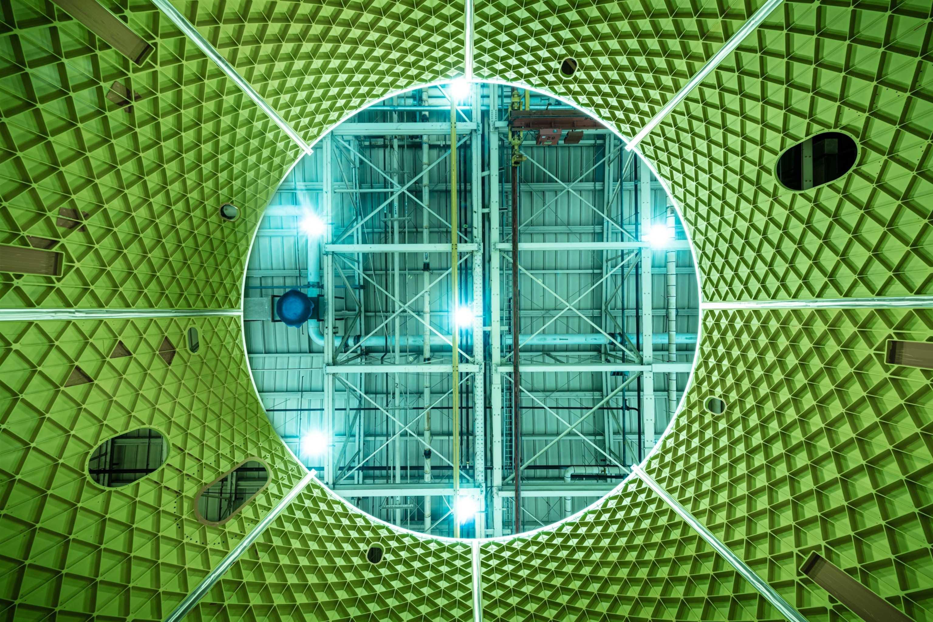 A section of the SLS rocket at NASA's Michoud Assembly Facility in New Orleans