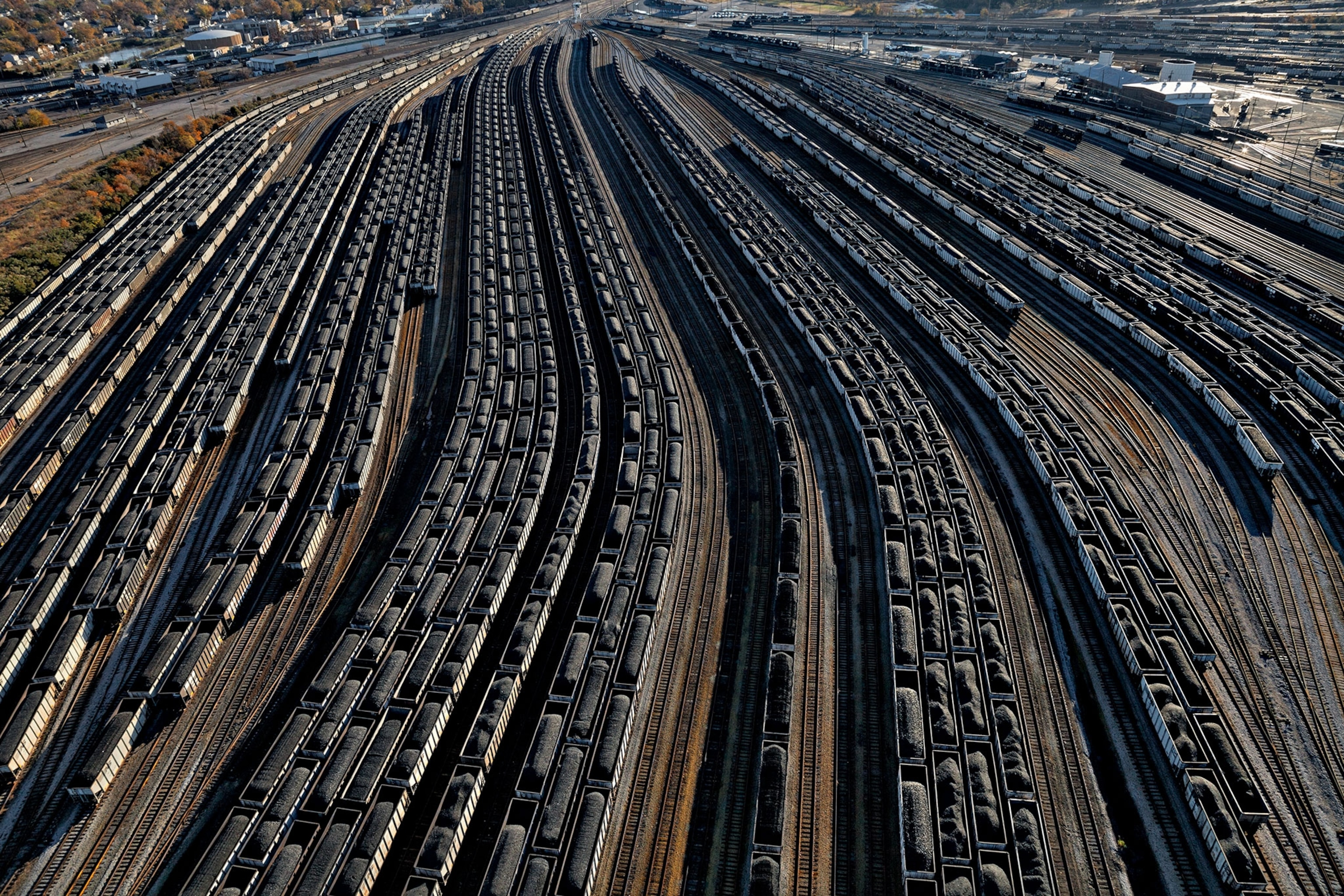 rail cars with coal