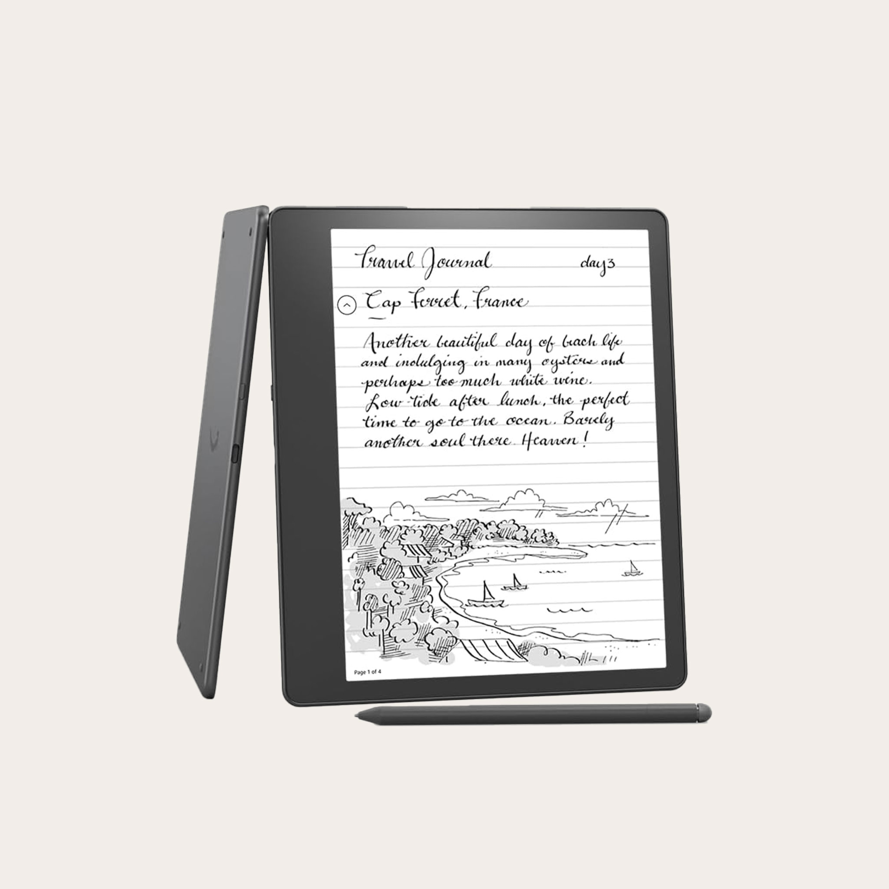 Two reading tablets and a pen.