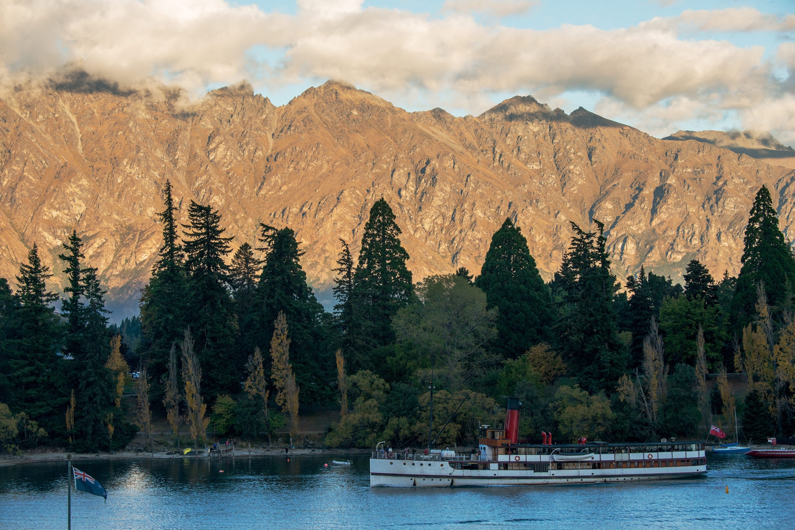 the waterfront of Lake Wakatipu in Queenstown on the South Island of New Zealand