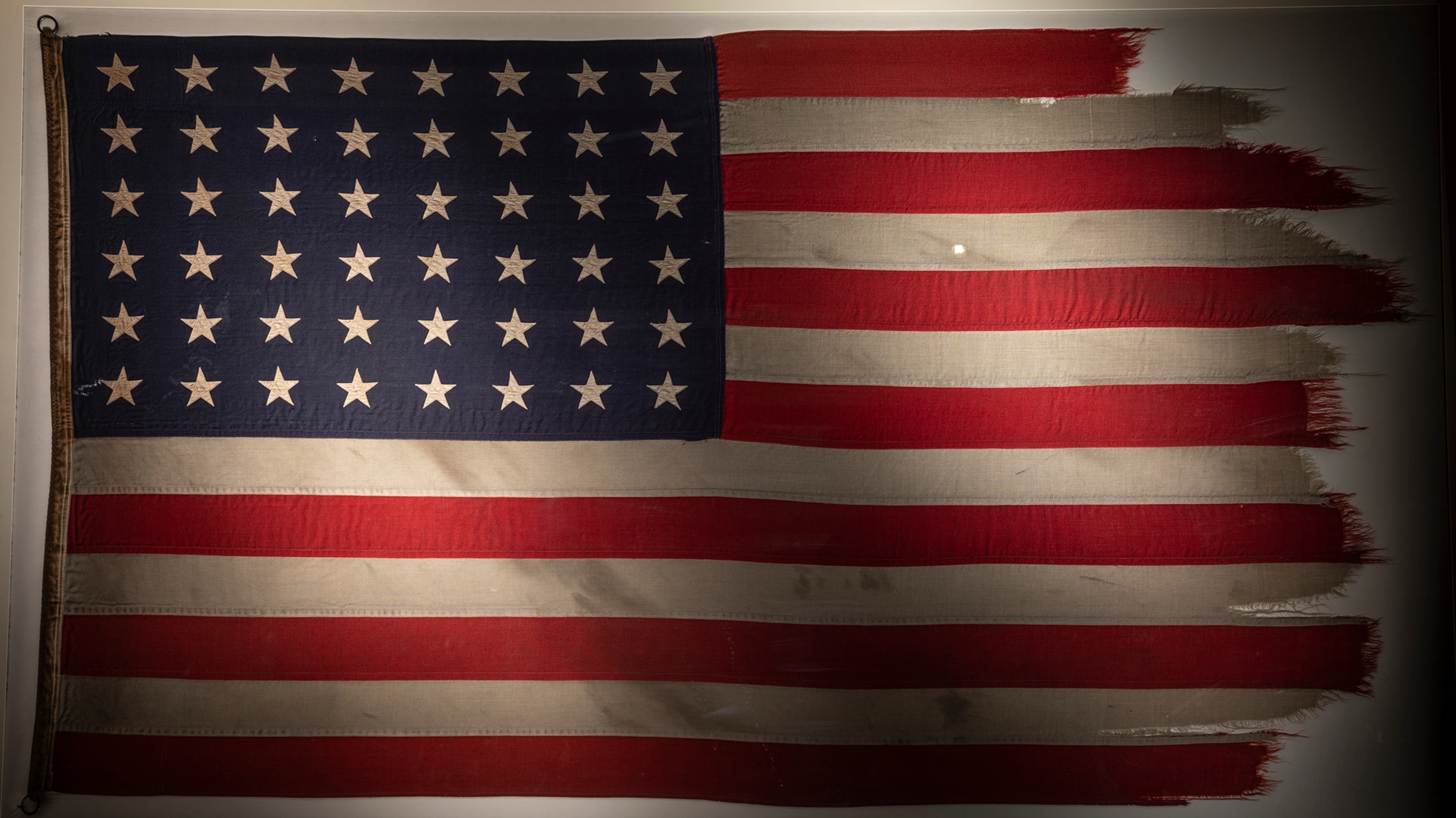 a flag under mood lighting