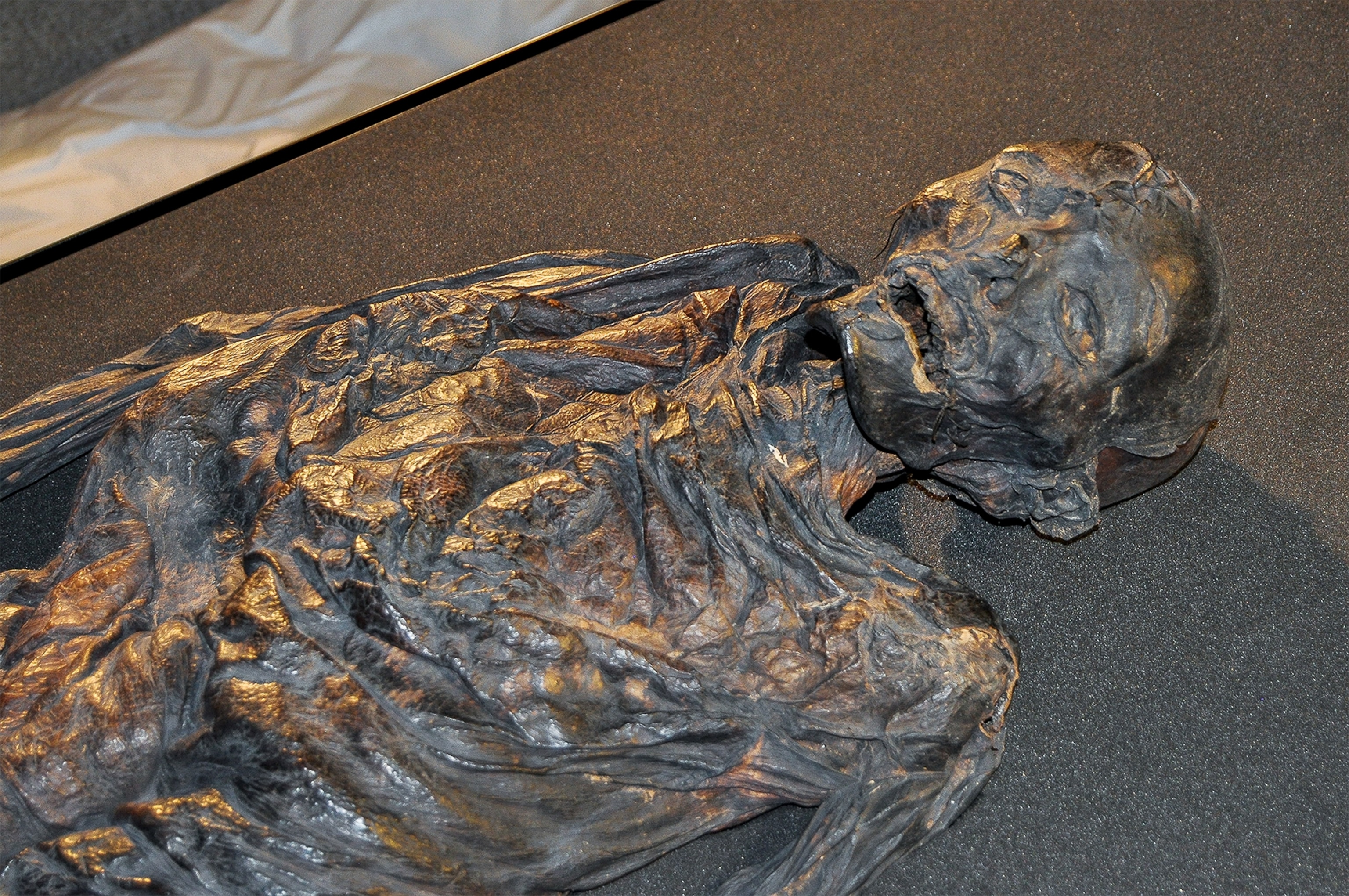 the Tollund Man, a body found in a Danish bog.
