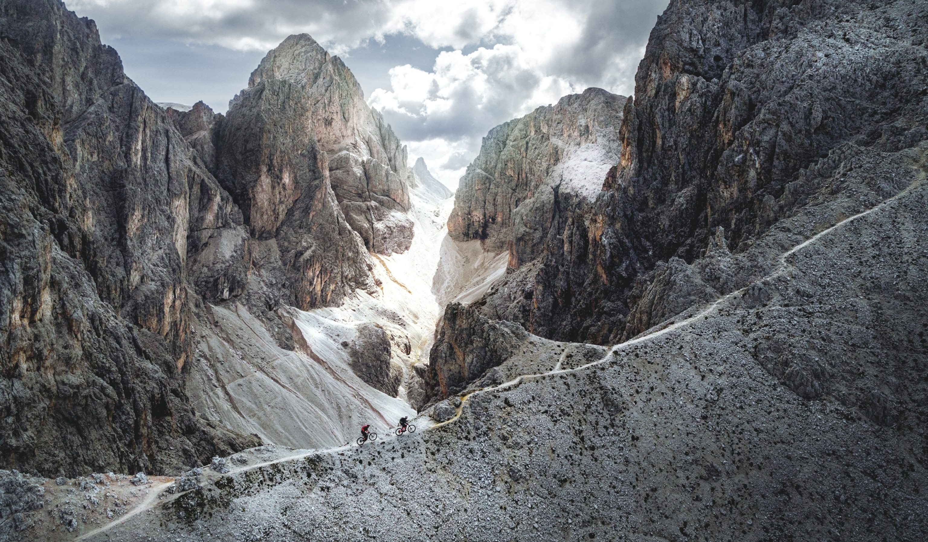 an extreme mountain bike trek in the Dolomites Italy