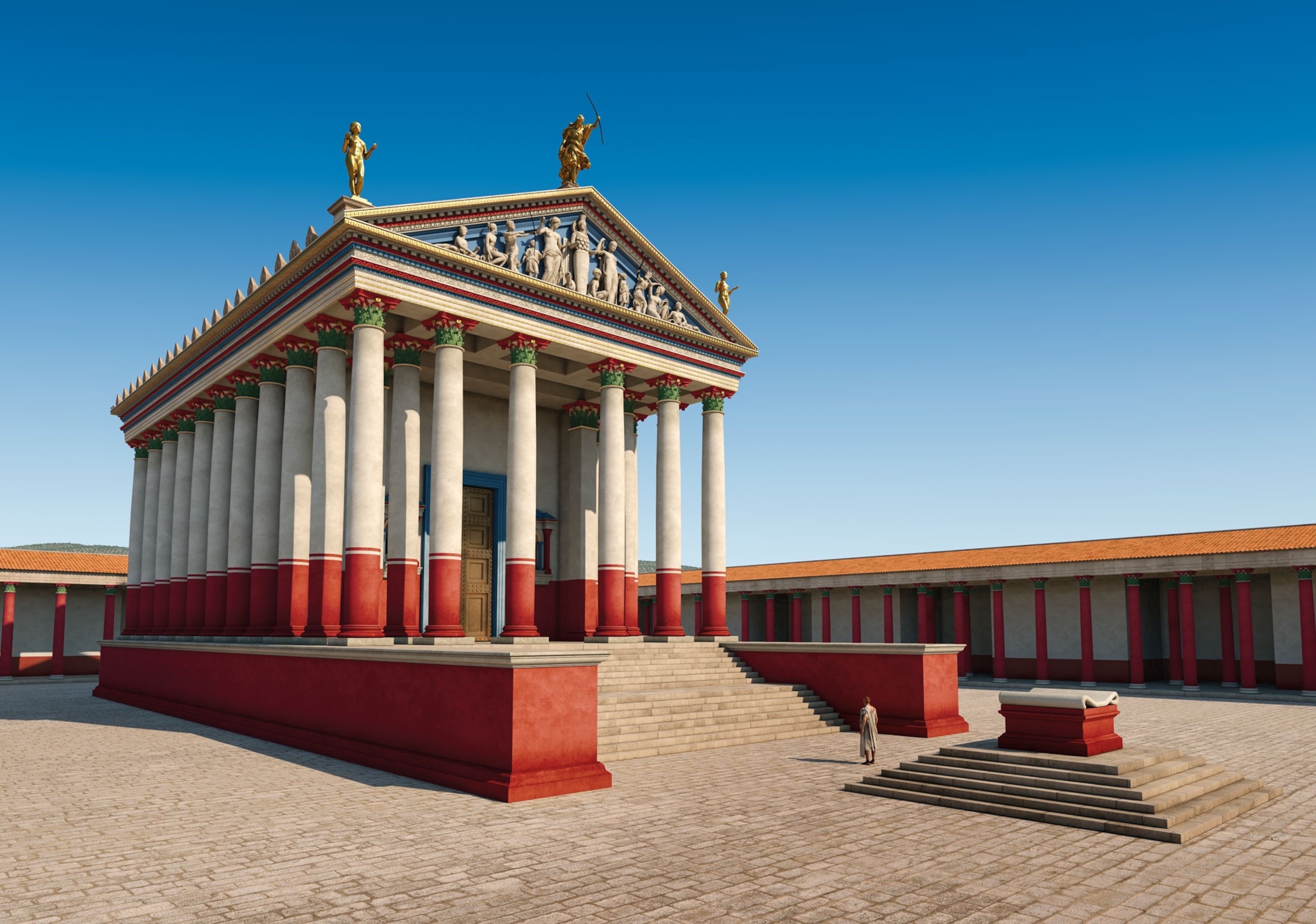 reconstruction of Artemis Temple Jerash Jordan