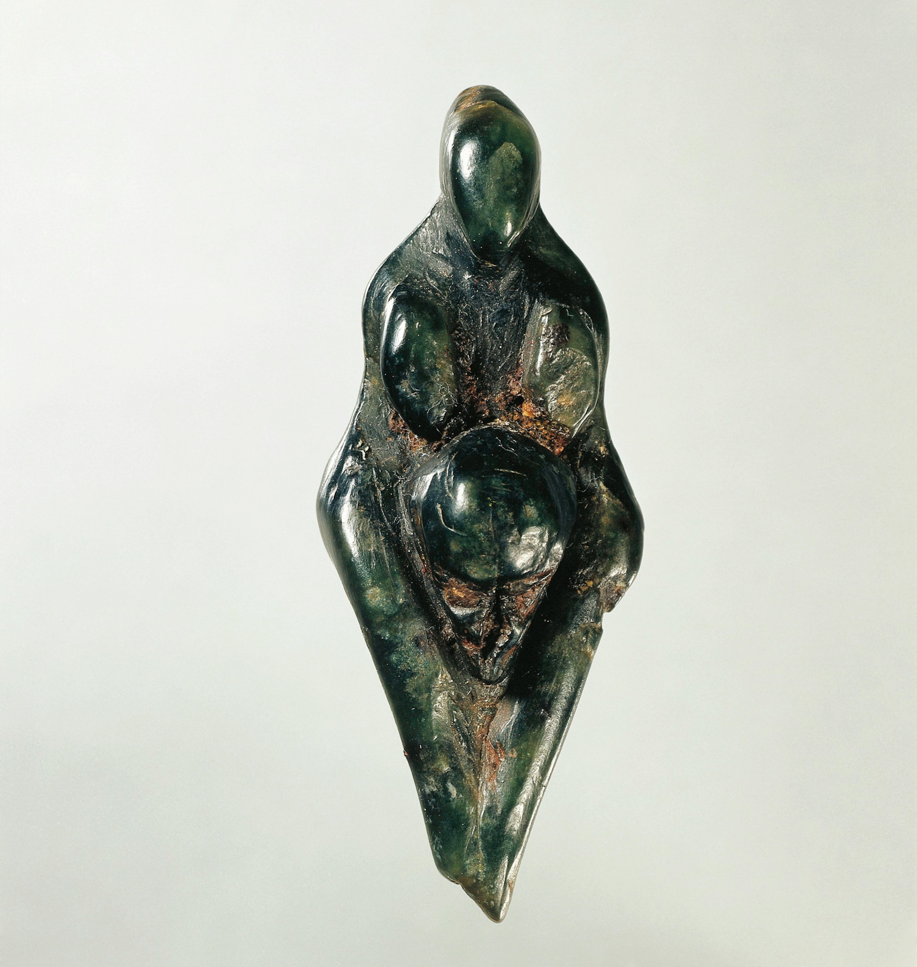 One of 13 Grimaldi Venuses found at the Balzi Rossi caves in northern Italy, this female statuette stands 2.4 inches tall and is about 24,000 years old. It's now housed at the National Archaeology Museum in Saint-Germain-en-Laye, France